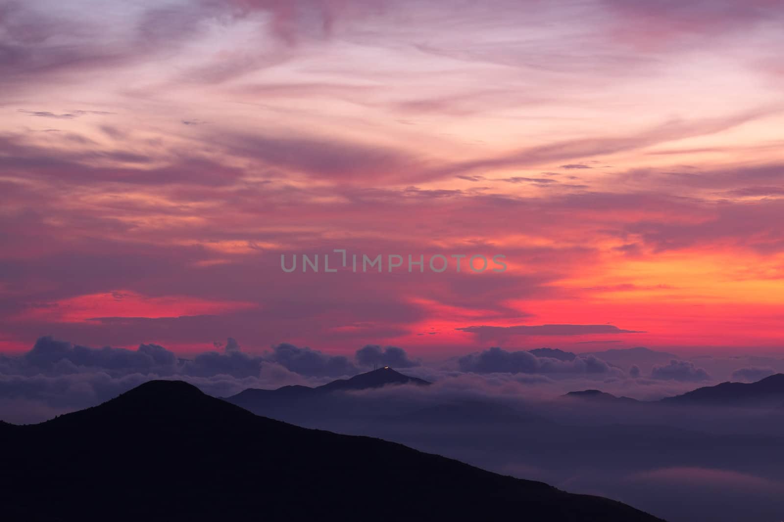 sunset in the mountains 