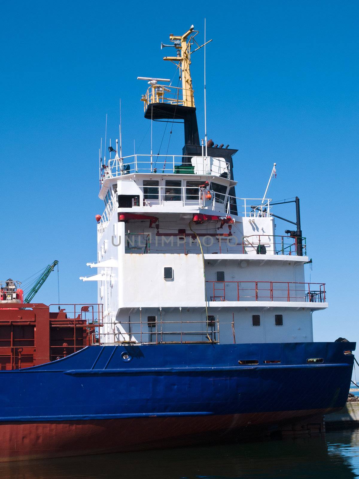 Details of a small freighter cargo boat great transportation background image