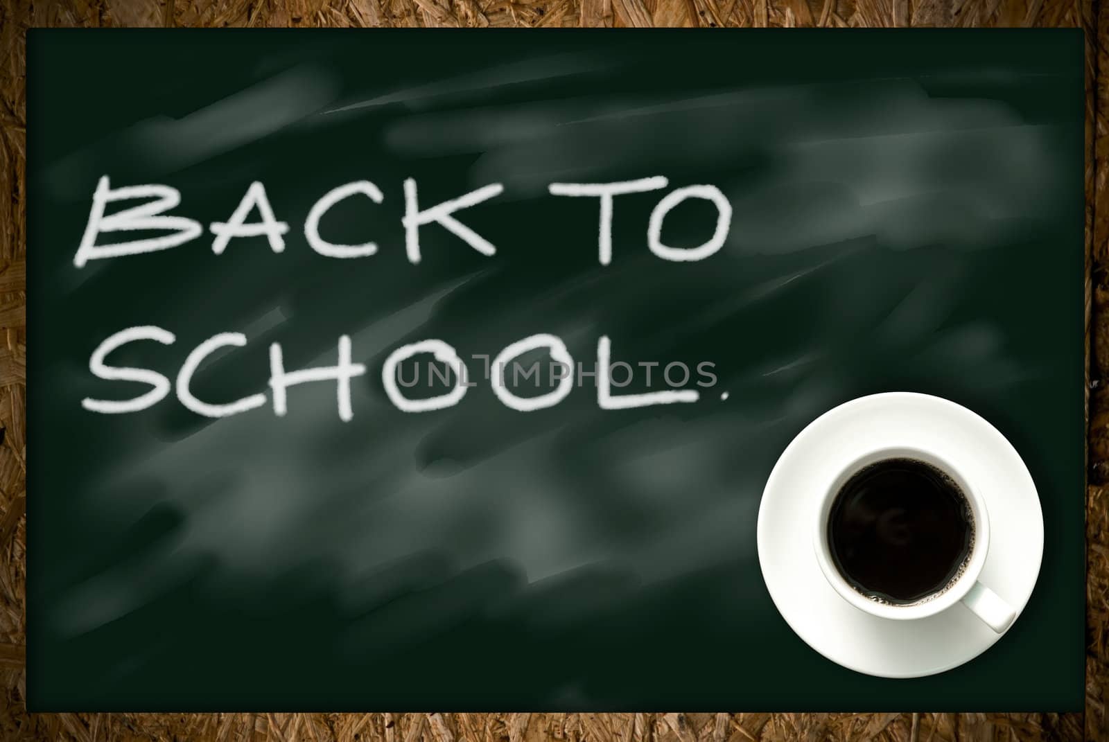 Coffee cup and black board by pixbox77