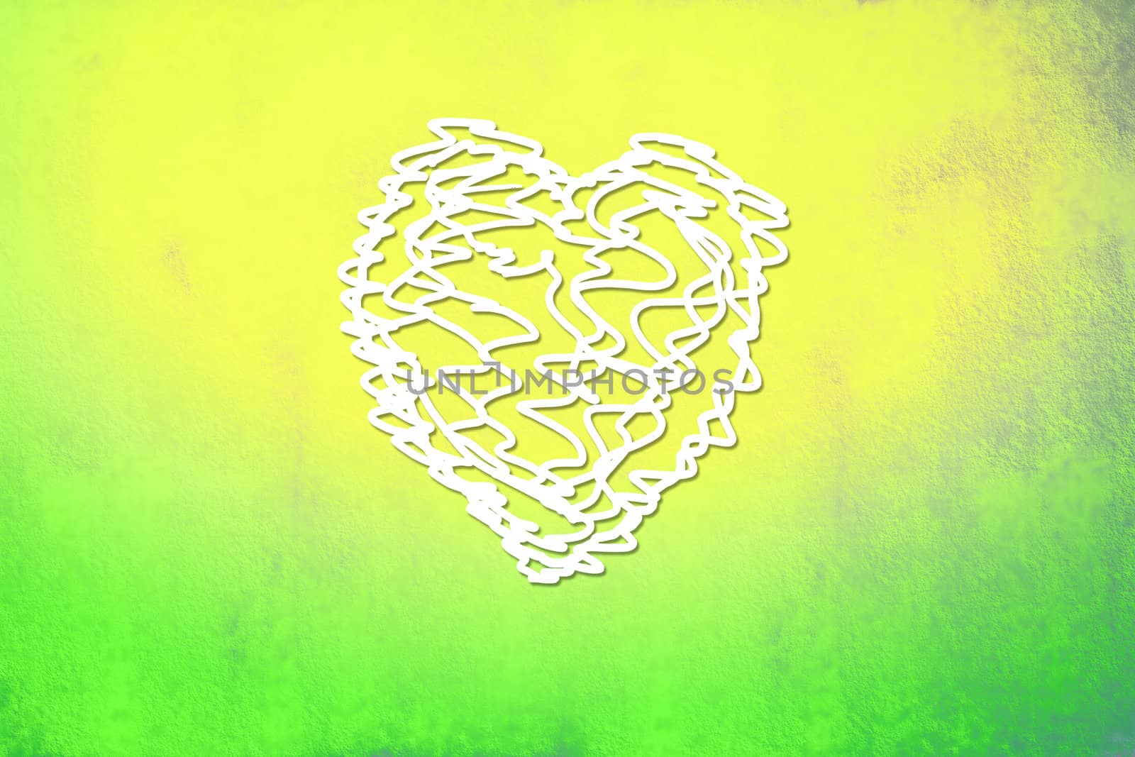 scribble heart background of bright colors for Valentine