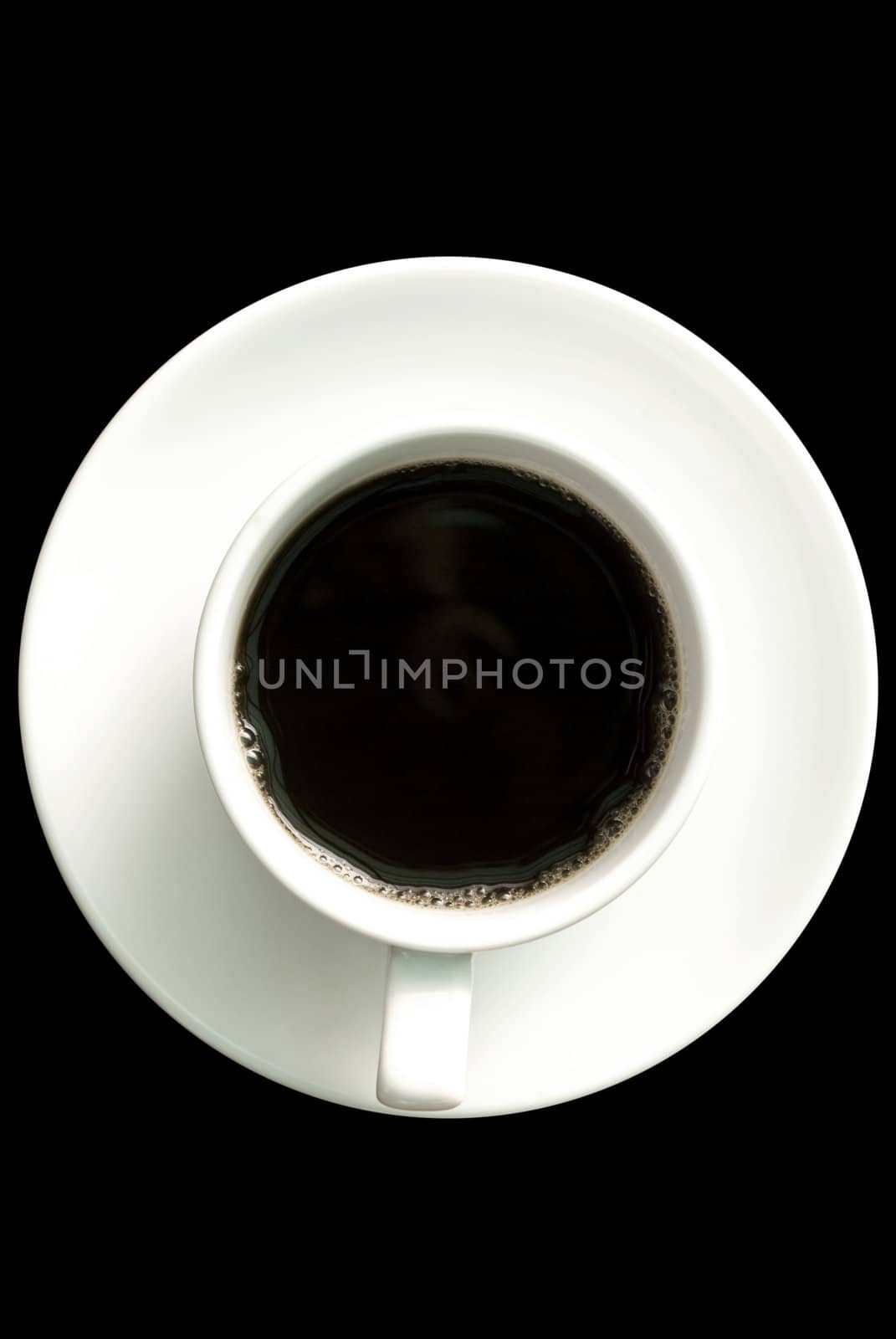 Hot coffee cup on black background by pixbox77