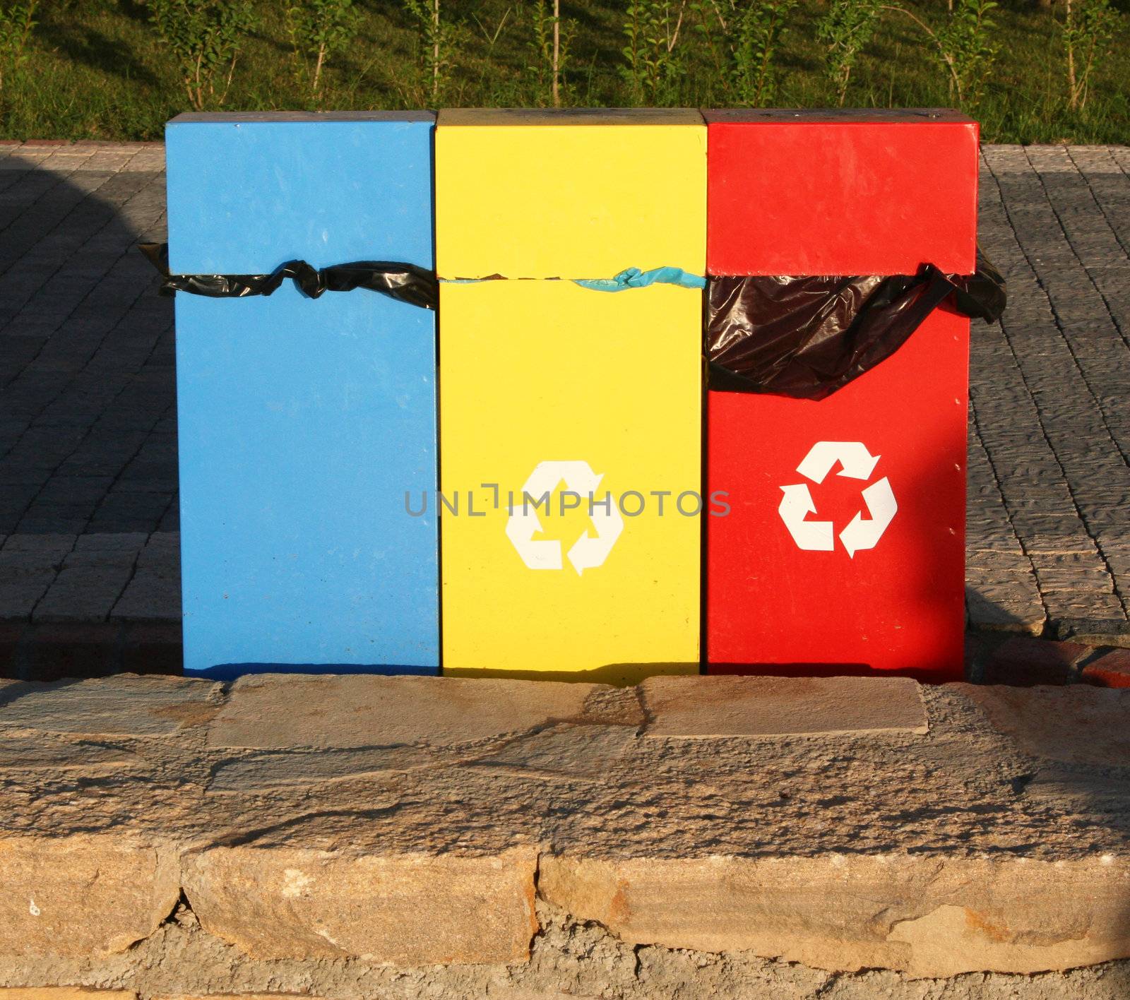 Turkey. Containers for recycling metal, plastic and glass 