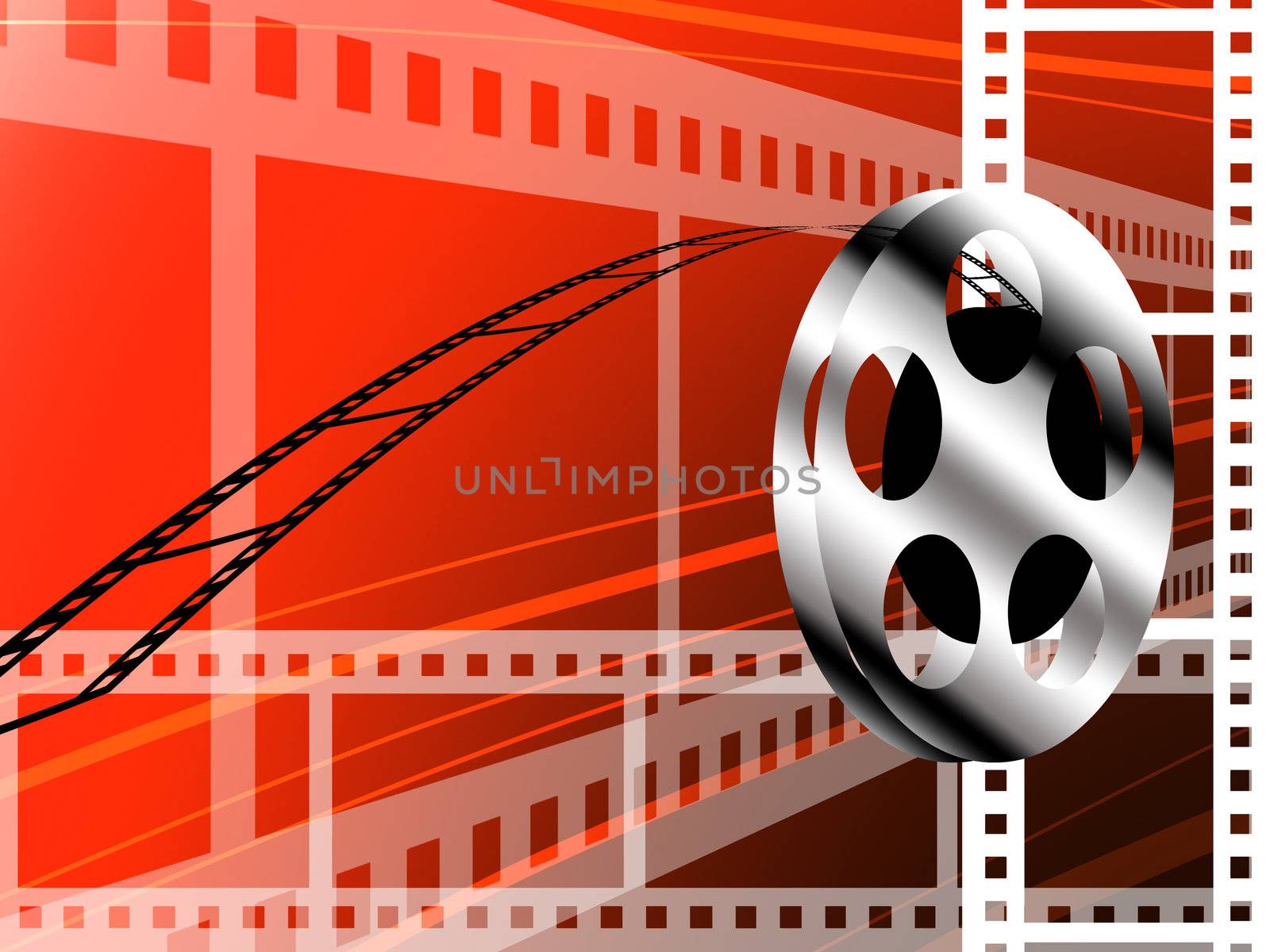 Film strip and roll, Cinema concept background