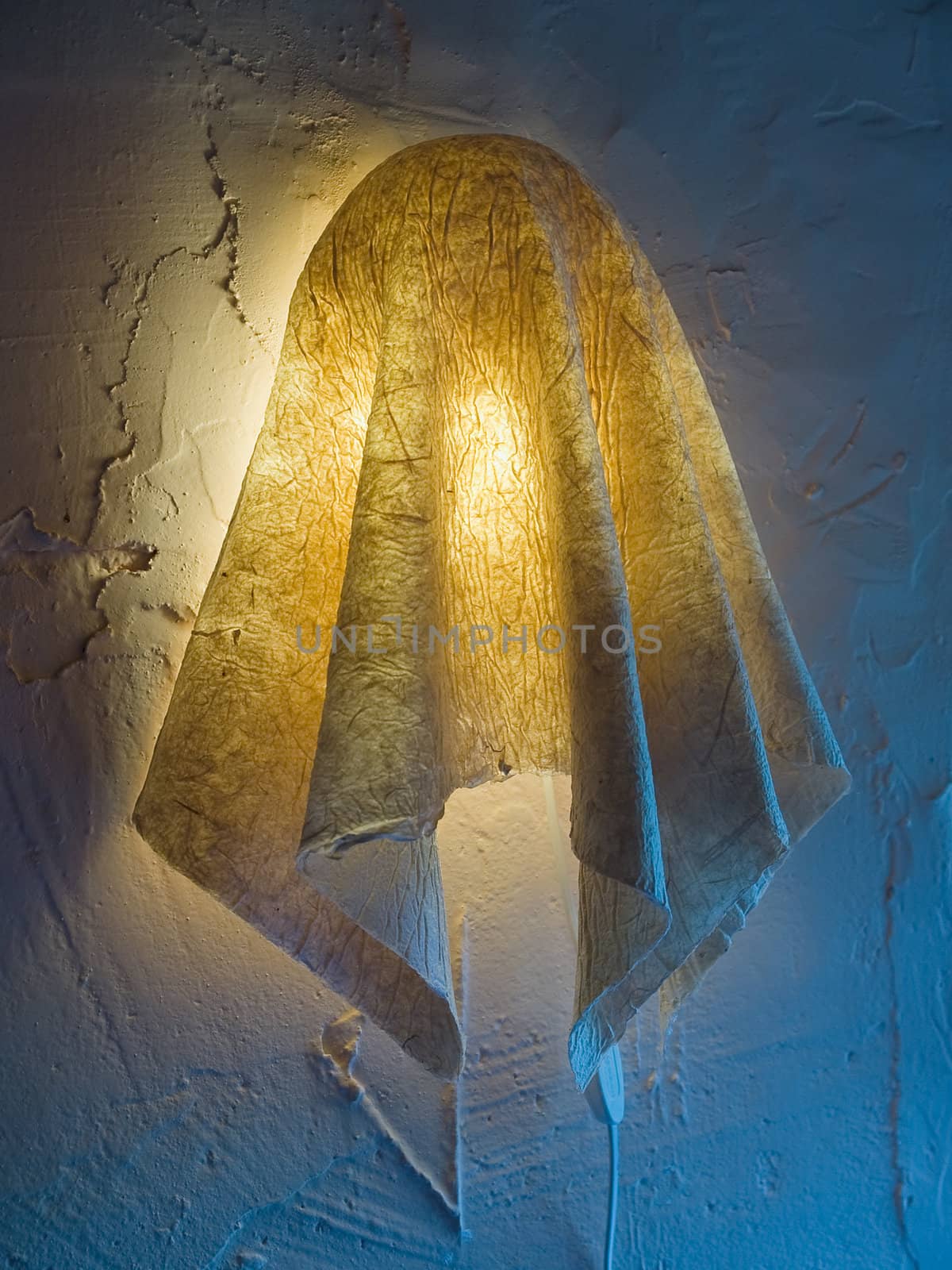 Creative handmade wall lamp made of paper