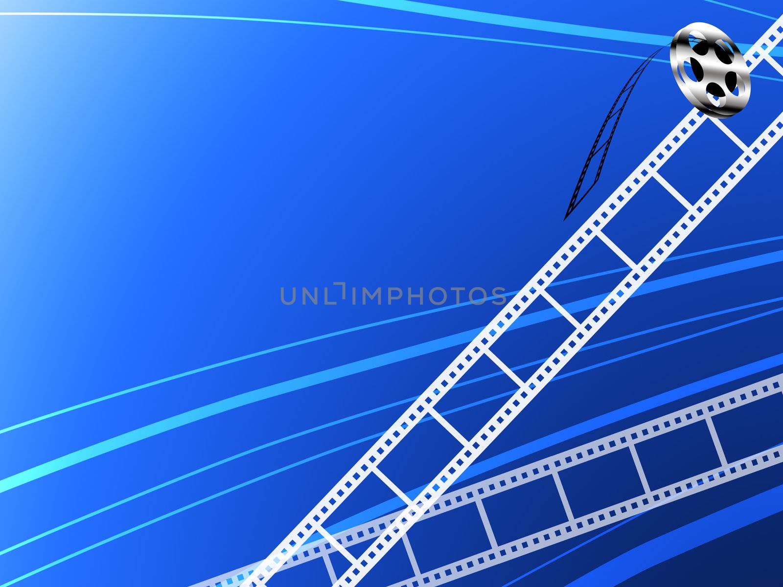 Film strip and roll, Cinema technology background by pixbox77