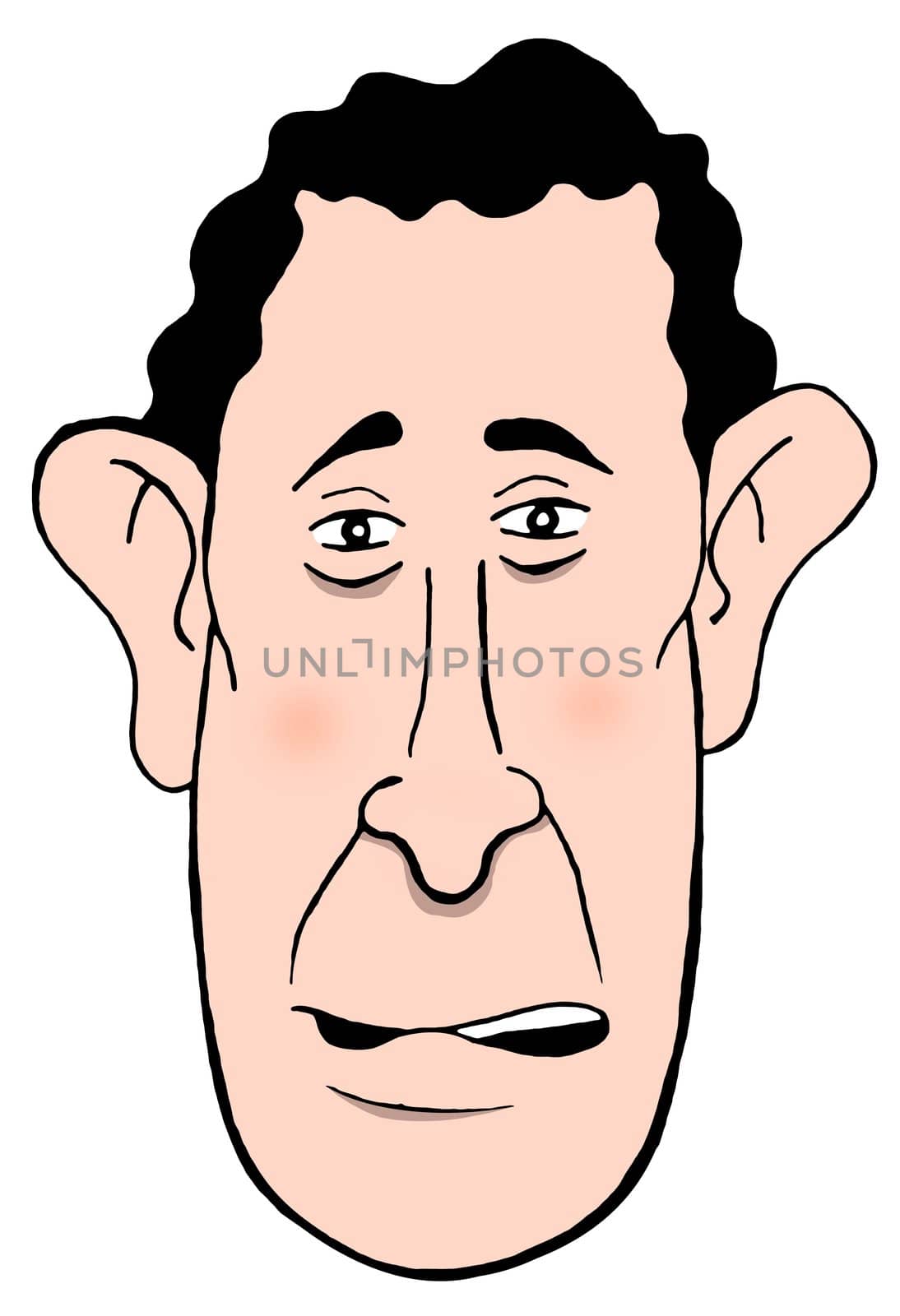 Isolated cartoon head of Prince Charles