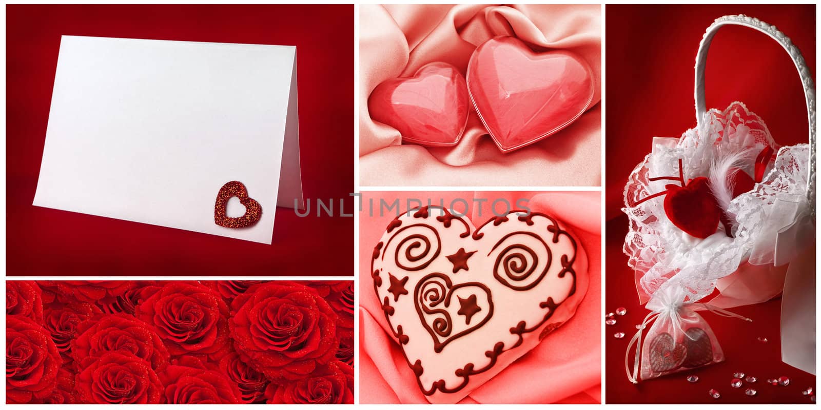 Valentine`s day greetings backgrounds collection with hearts