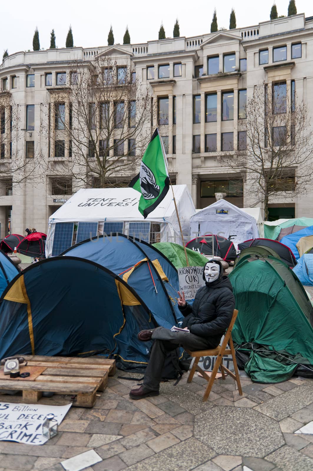 LONDON - January 11: Occupy London occupation in their 88th day. The protesters are set to be evicted soon. January 11, 2012 in London, England.