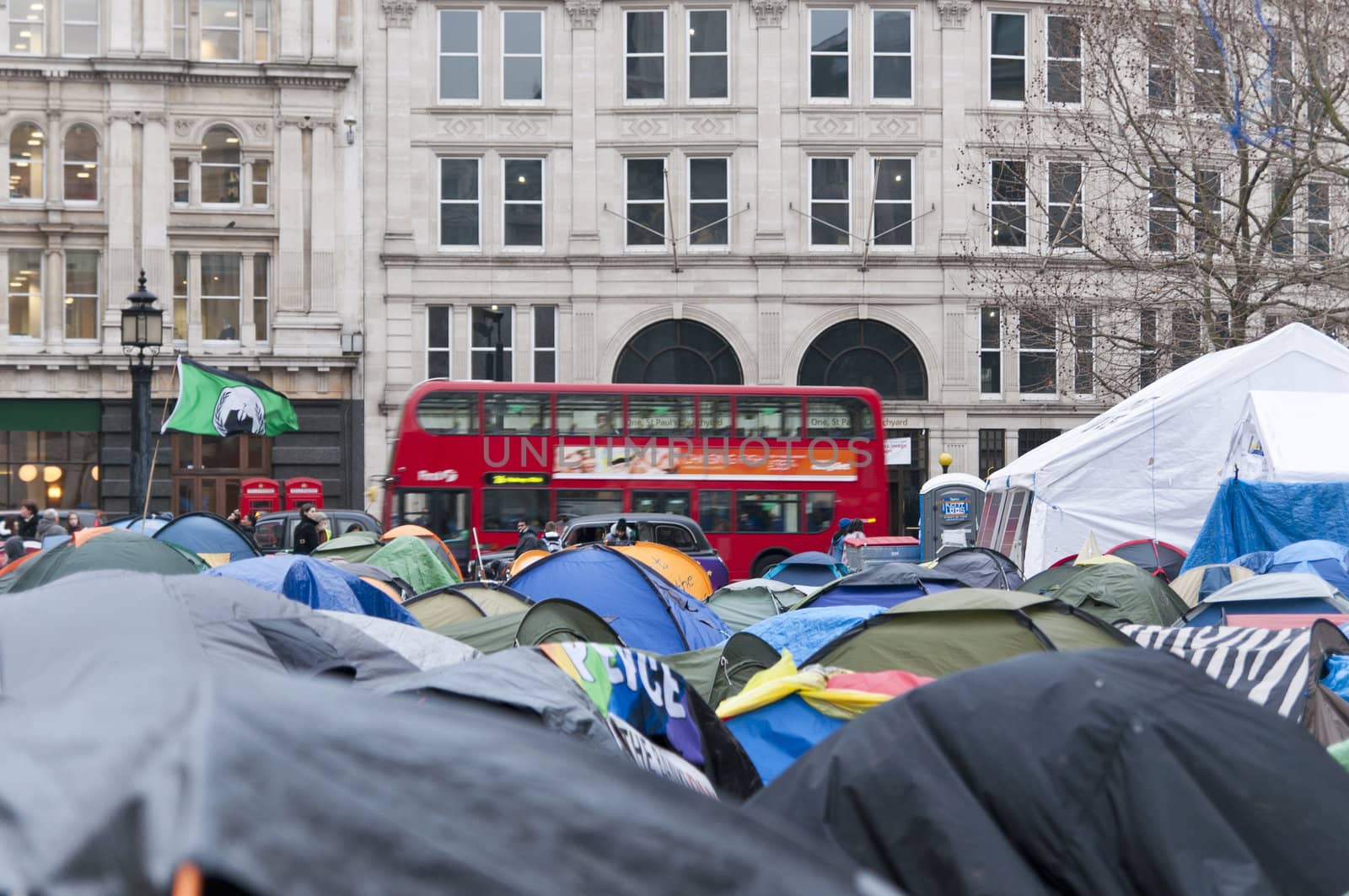 LONDON - January 11: Occupy London occupation in their 88th day. The protesters are set to be evicted soon. January 11, 2012 in London, England.