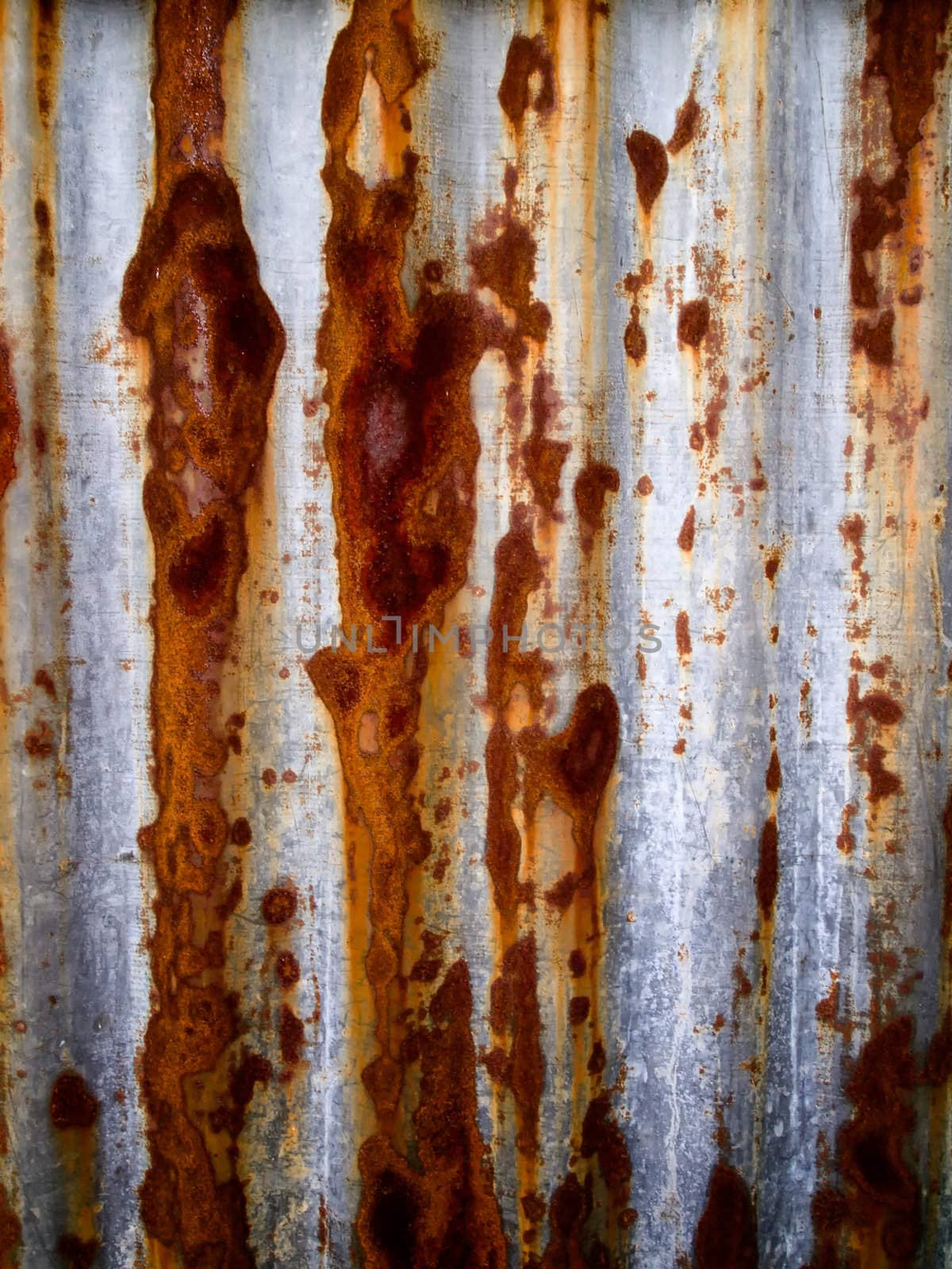 Old zinc sheet Fill with beautiful rust vertical