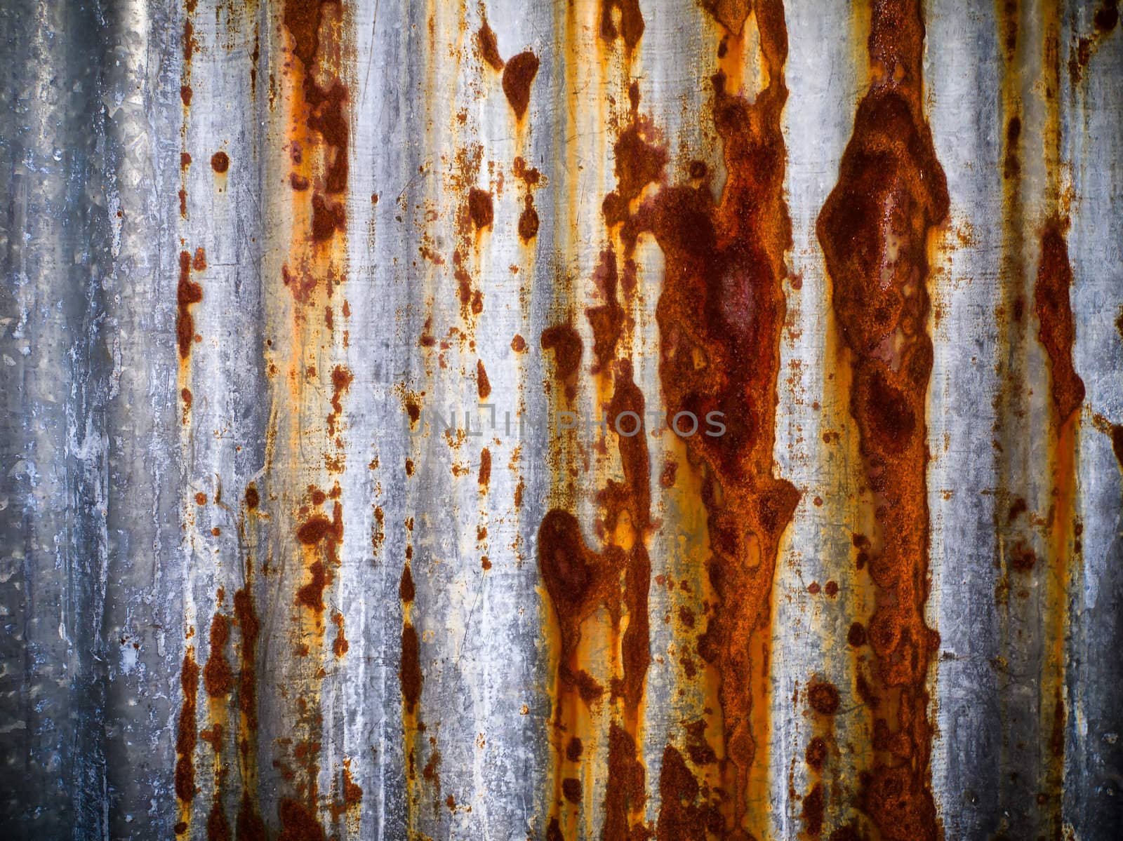 Old zinc sheet Fill with beautiful rust