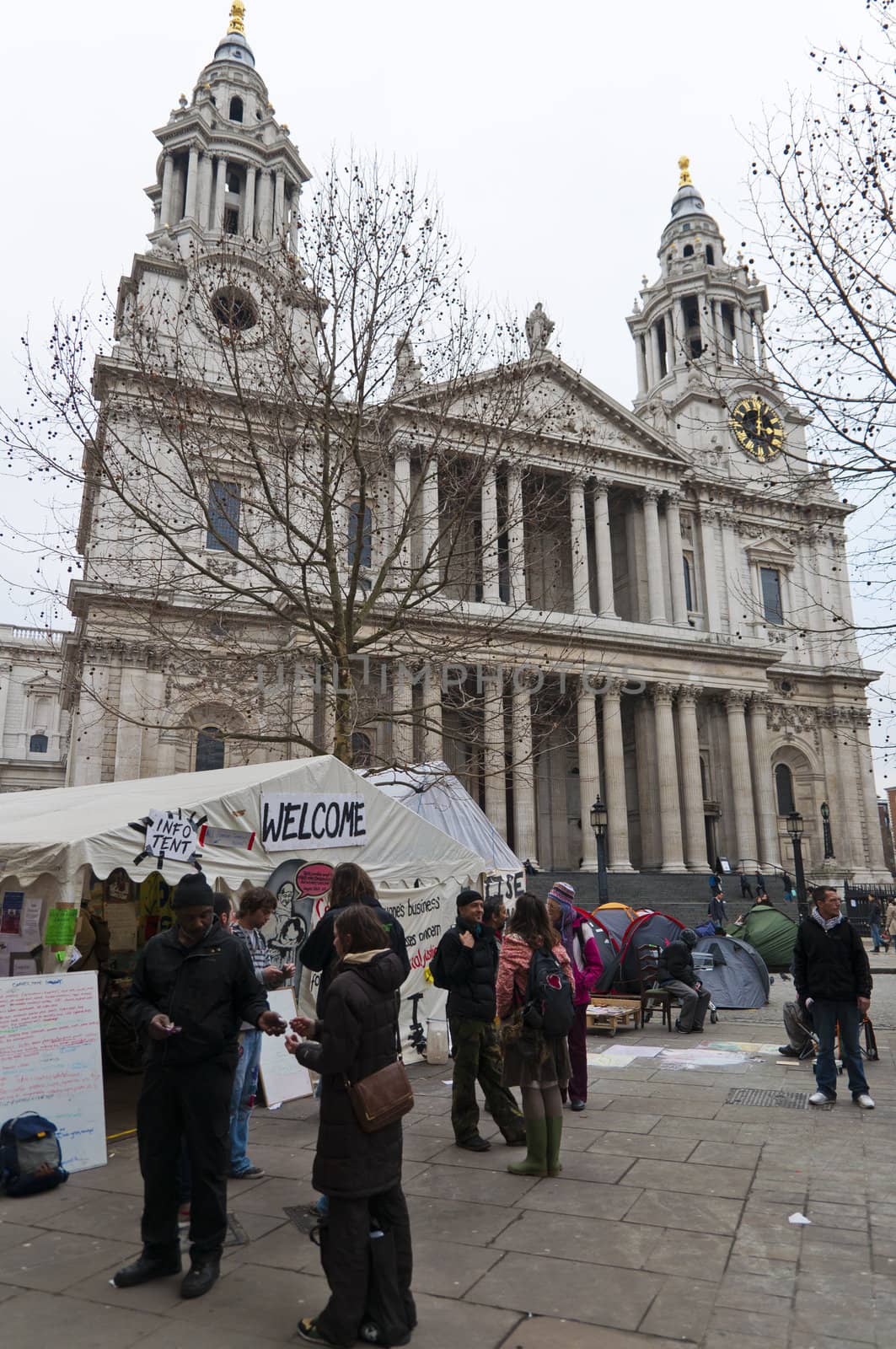 LONDON - January 11: Occupy London occupation in their 88th day. The protesters are set to be evicted soon. January 11, 2012 in London, England.