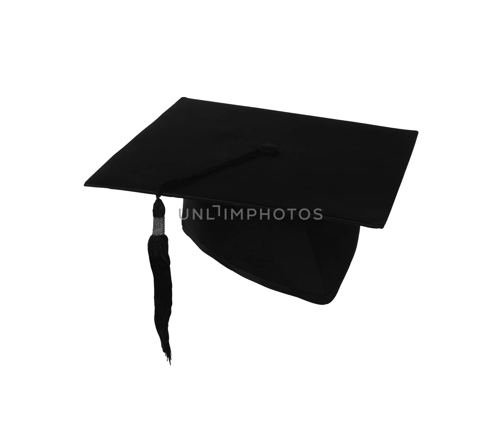 Student hat on white, with clipping path
