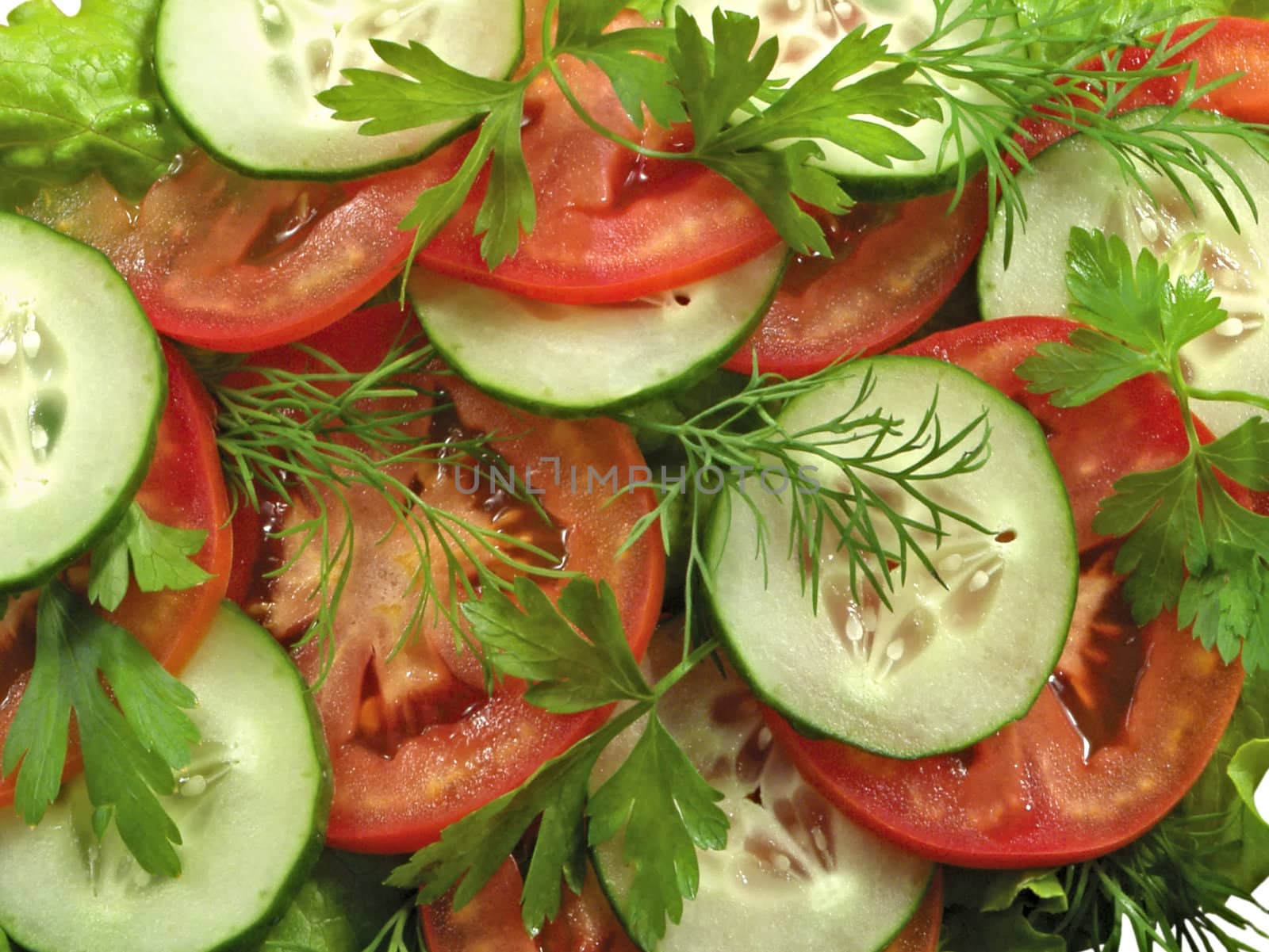 Tomato salad with cucumber