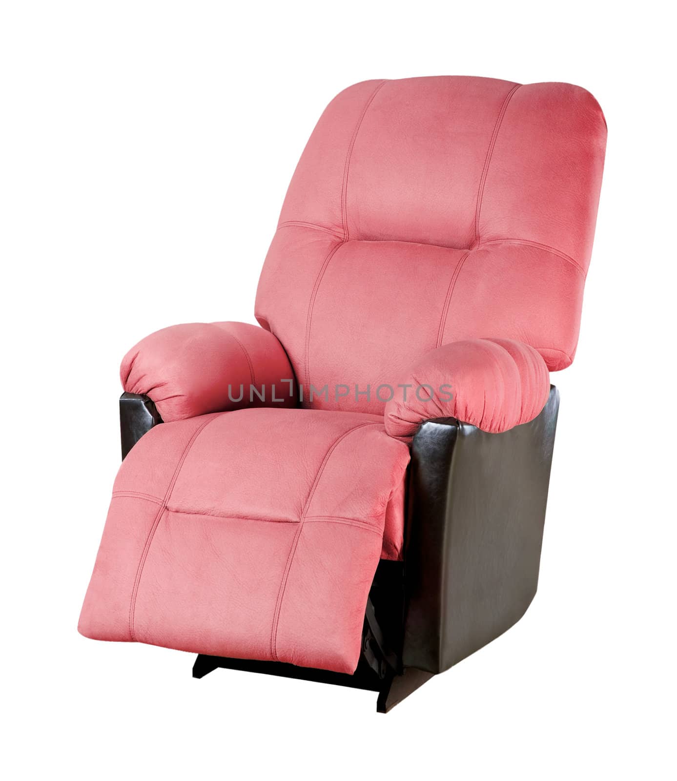 Pink modern armchair isolated on white