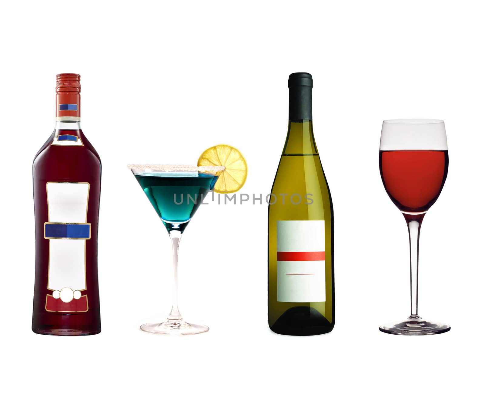Set of different bottles