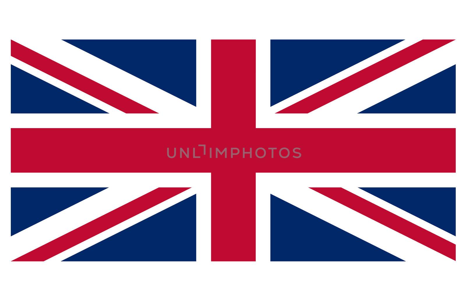 Great Britain flag against a white background