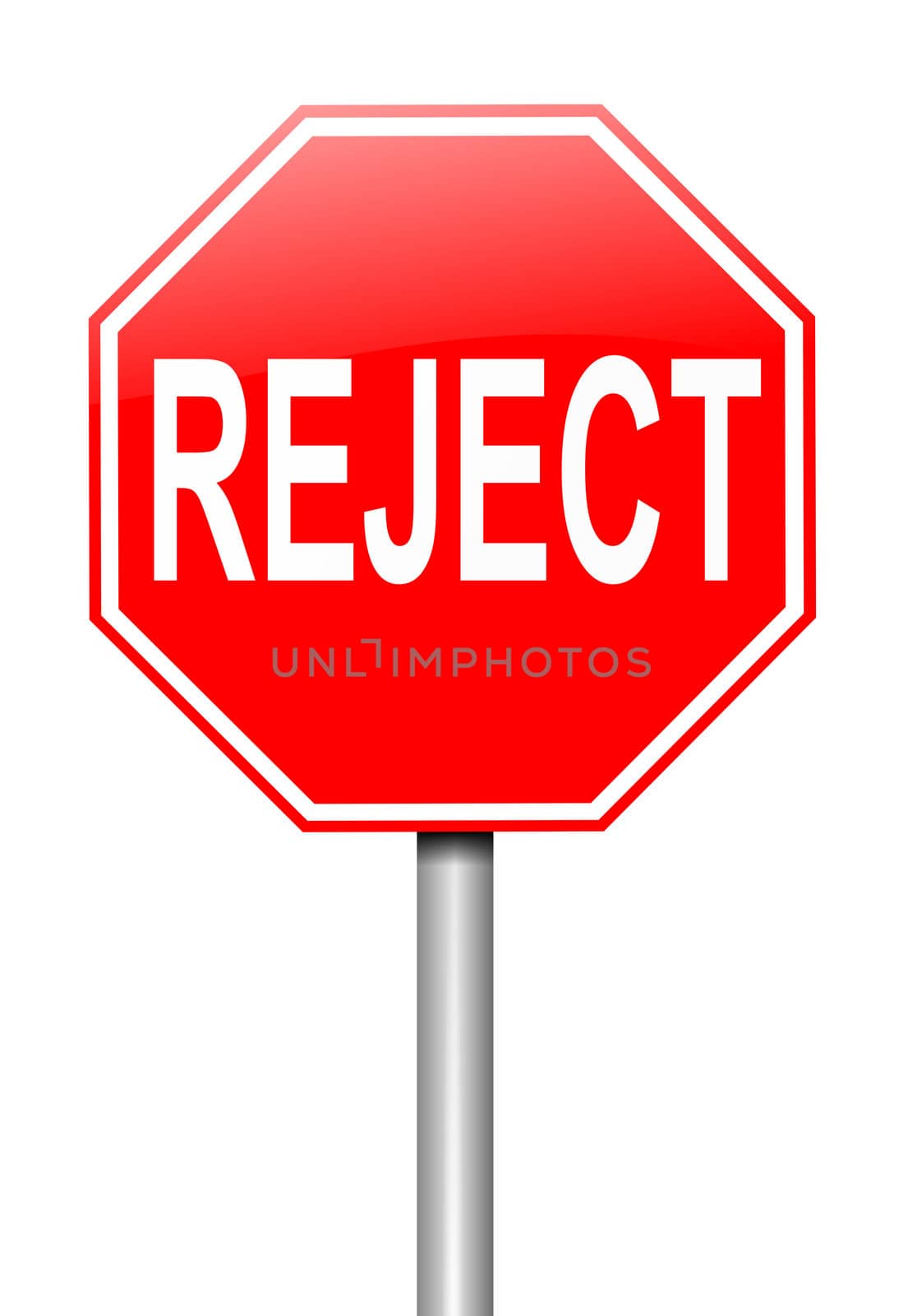 Illustration depicting a sign with a reject concept.