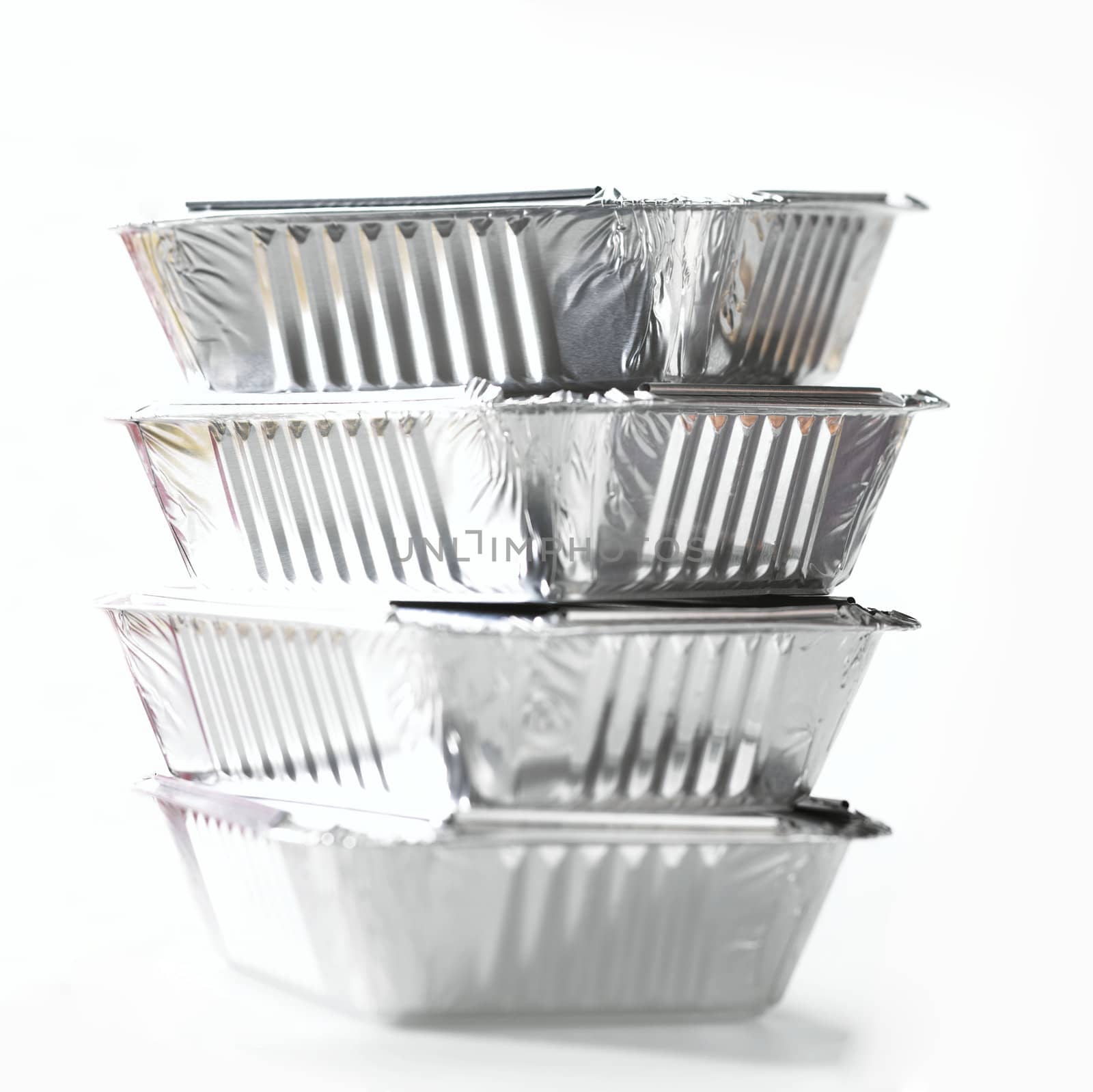 Stack Of Foil Take Away Containers
