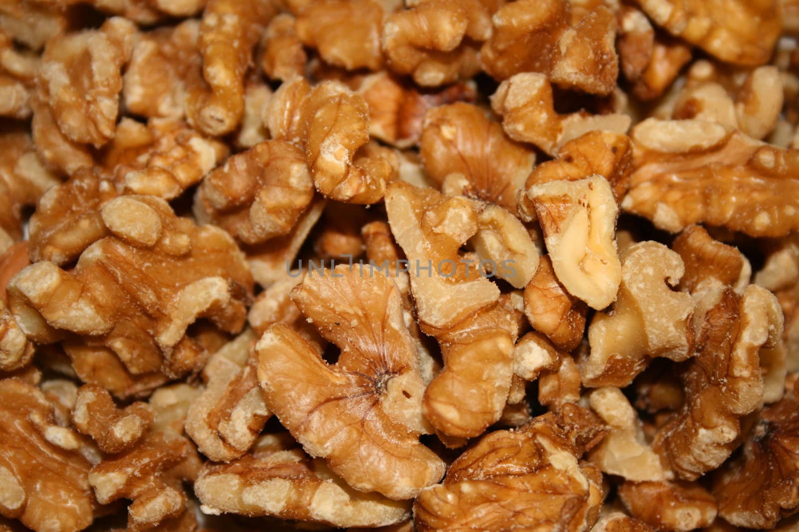 Close up of healthy no shell walnuts.
