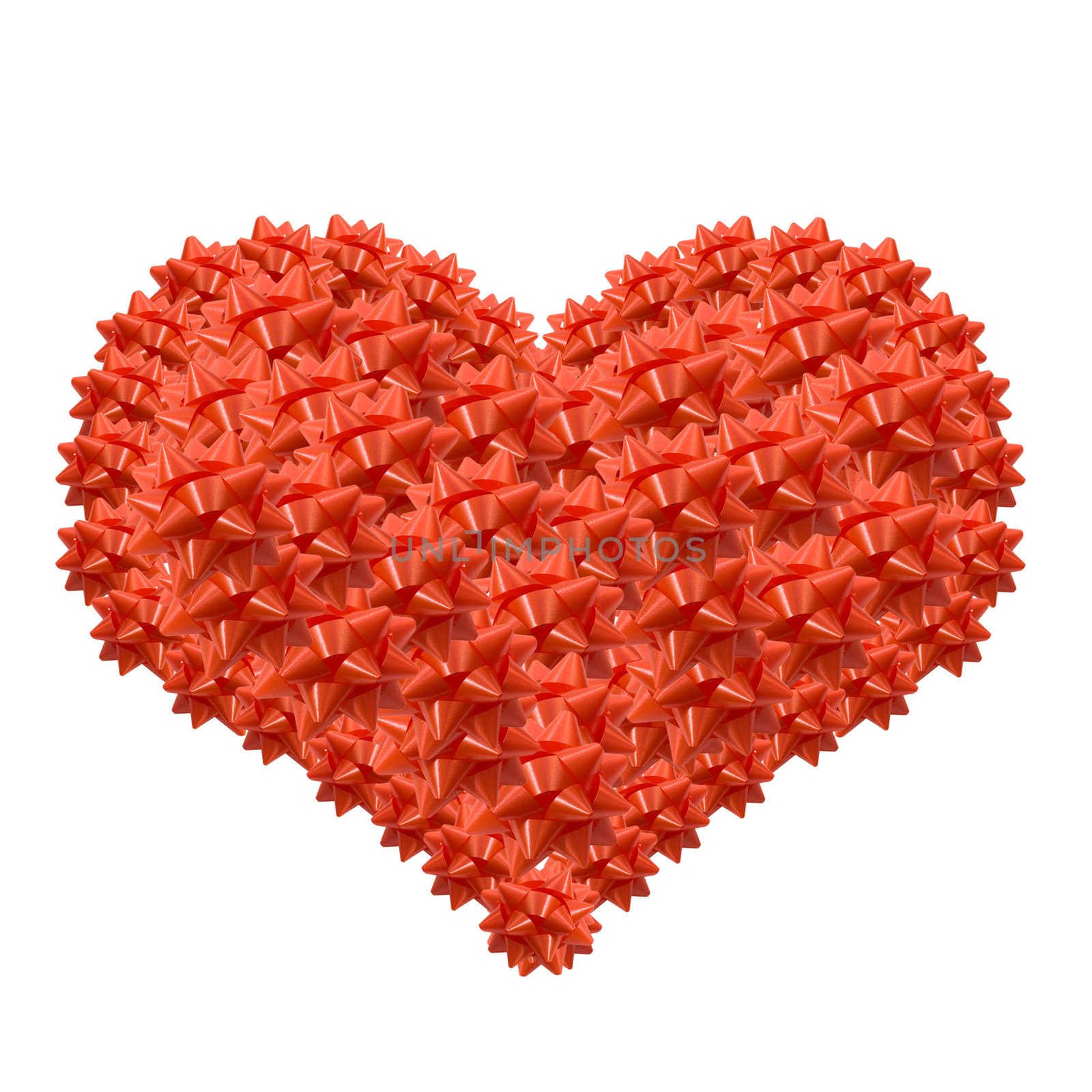 Beautiful red heart for Valentines day, isolated on a white background.