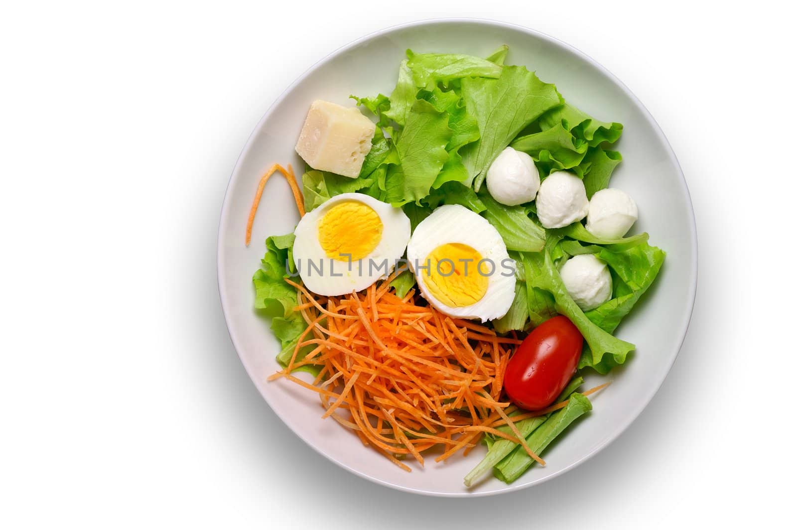 Salad - high angle view with clipping path by Laborer
