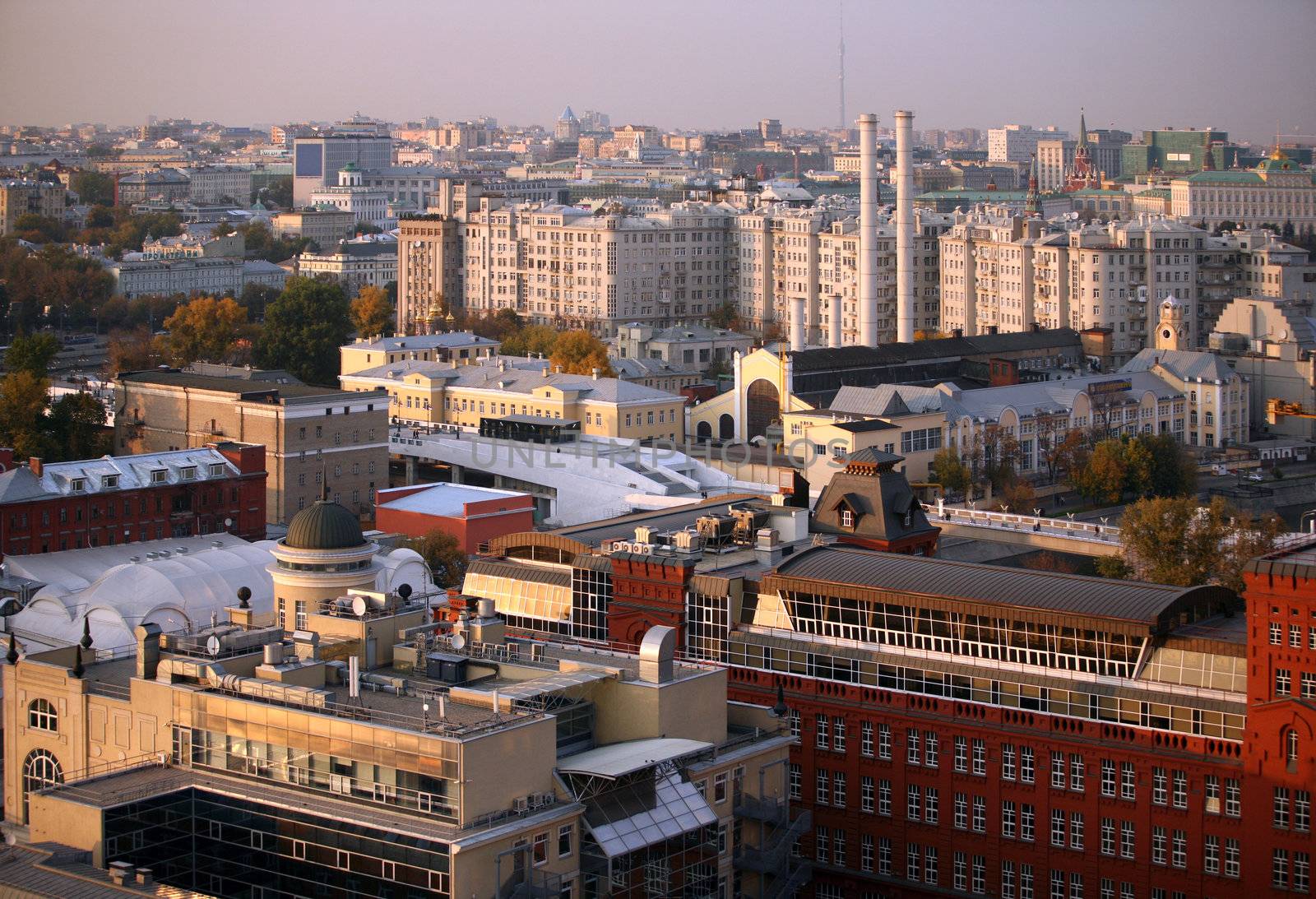 Moscow, the top view in the summer evening
