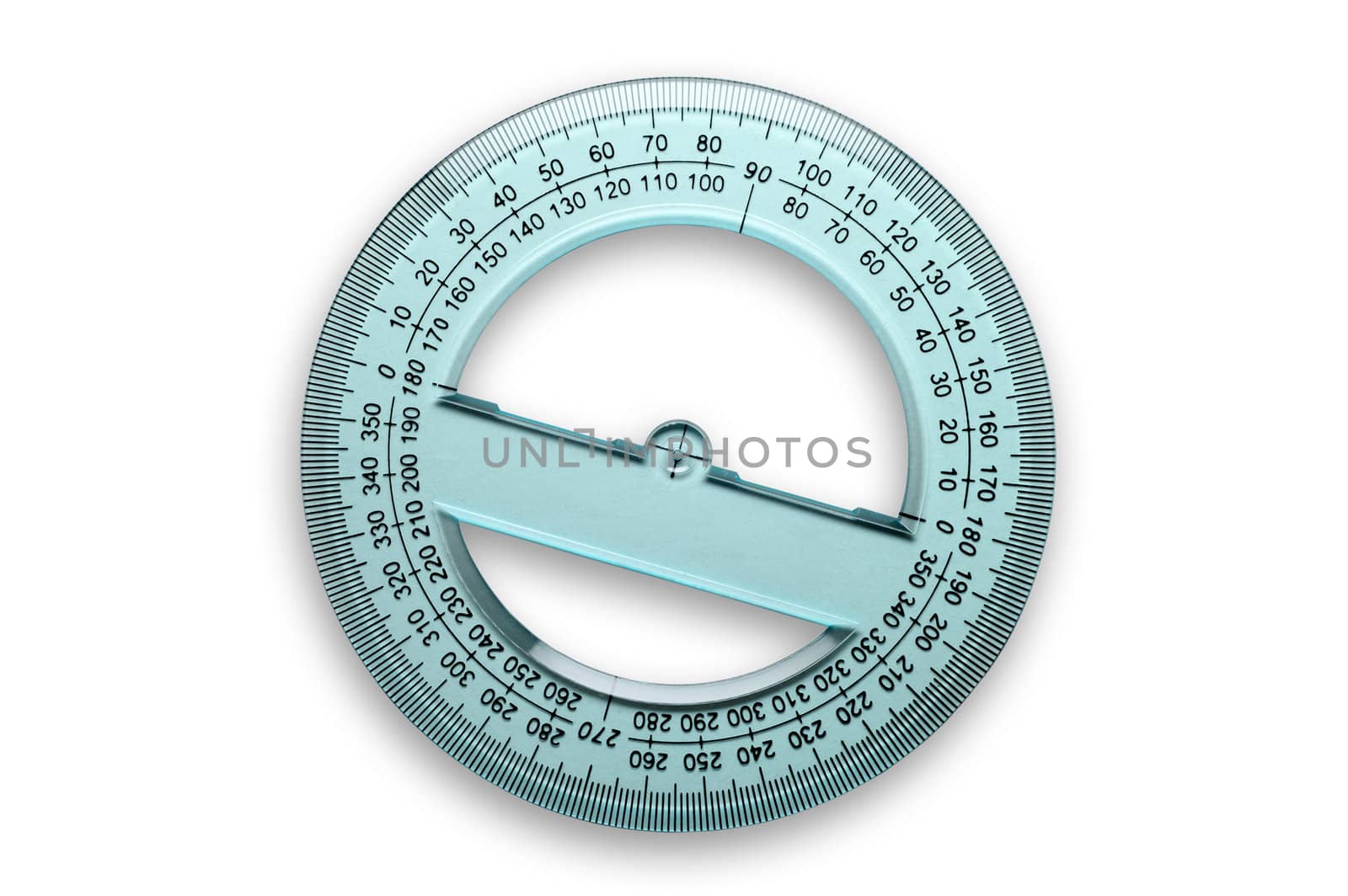 360 degrees protractor with clipping path