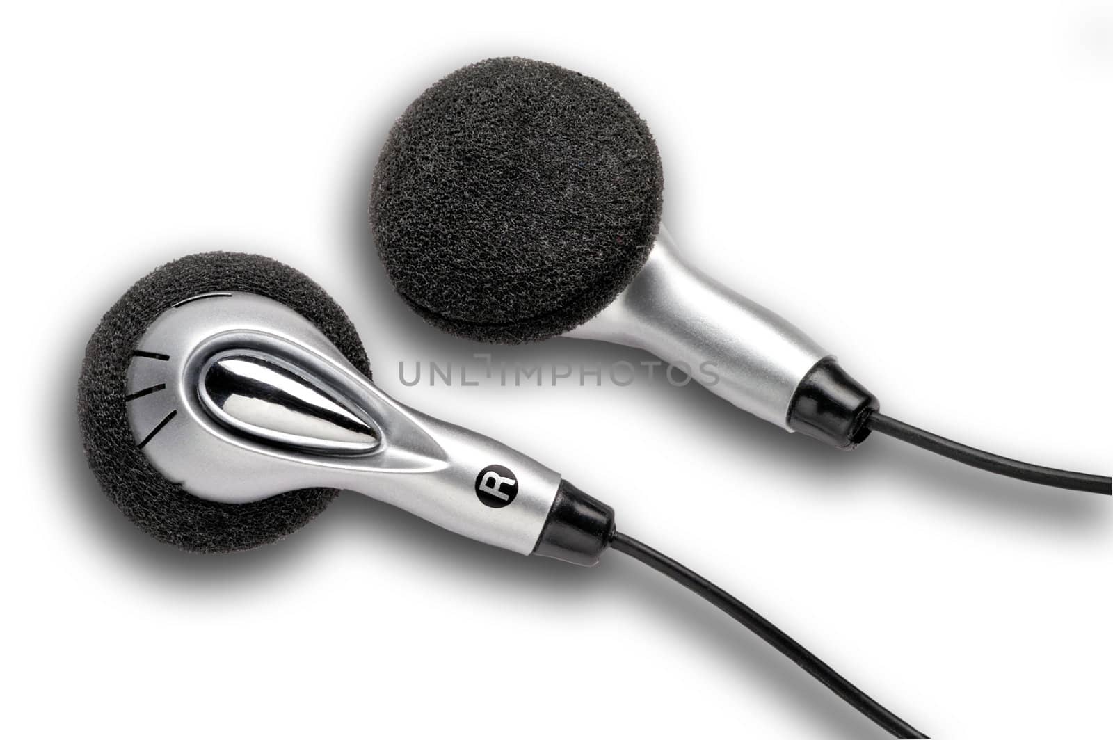 Earphones with clipping path