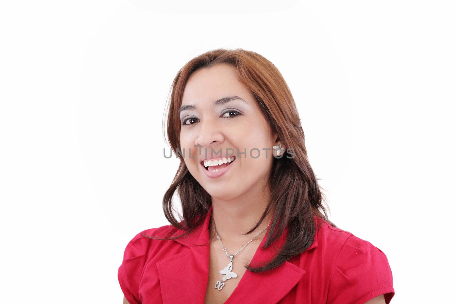 Portrait of beautiful young woman laughing by dacasdo