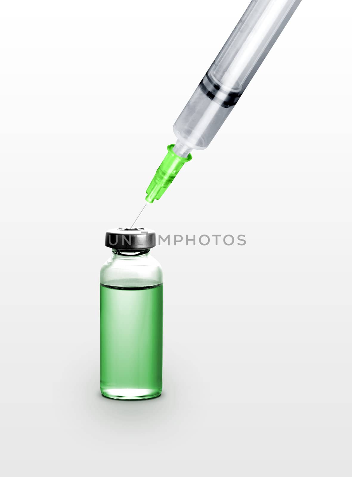 syringe with drug bottle