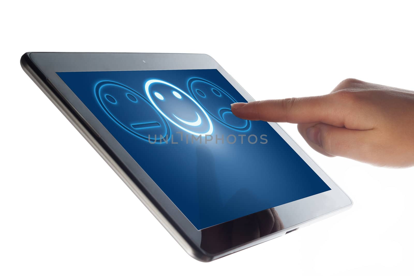 Tablet smiling button by Mazirama