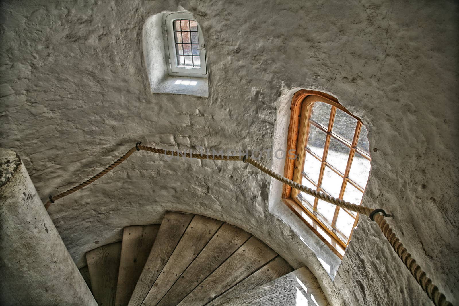 Tower staircase of the royal castle Koldinghus, Kolding, Denmark.