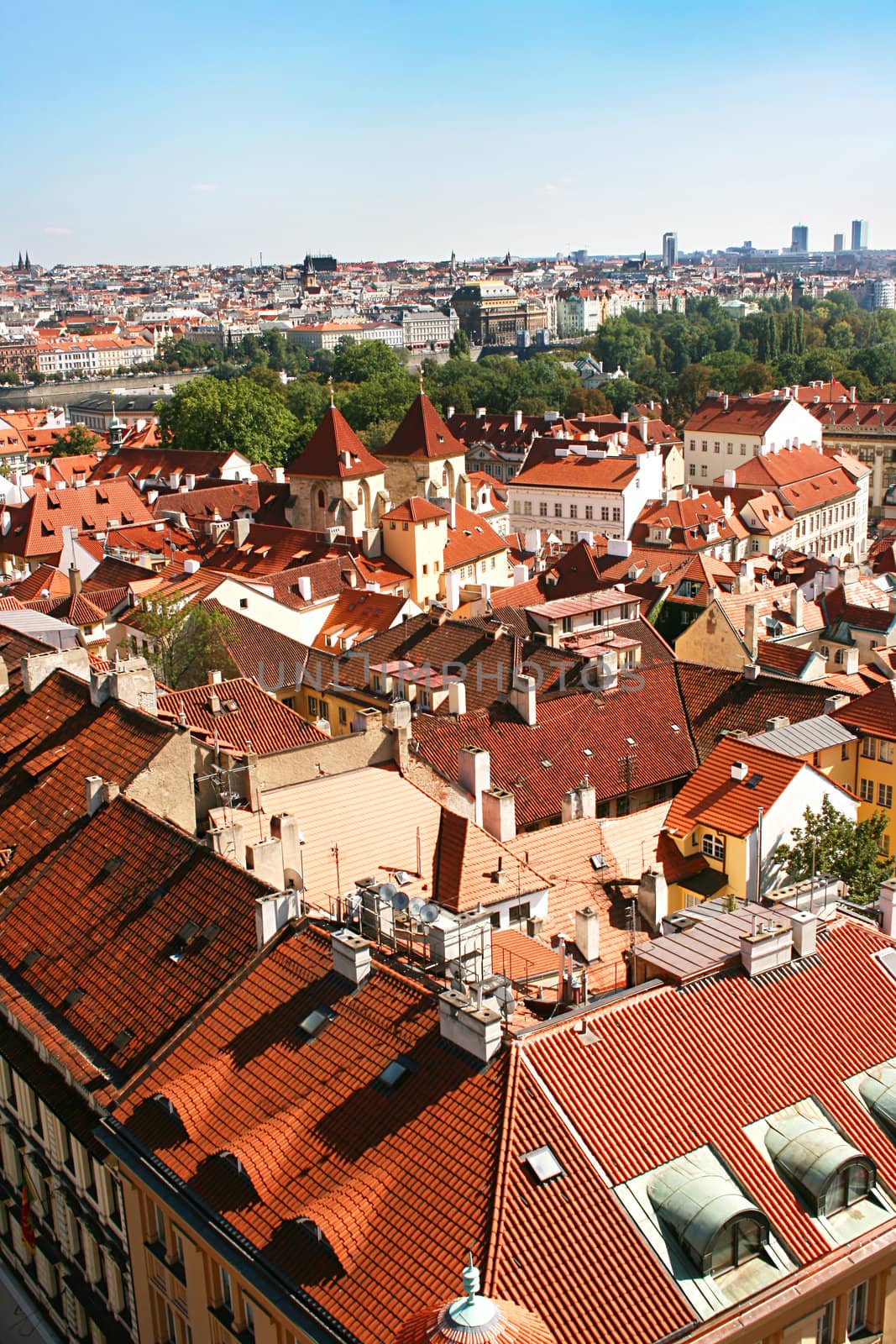 Prague Roof tops in the day. Czech Republic