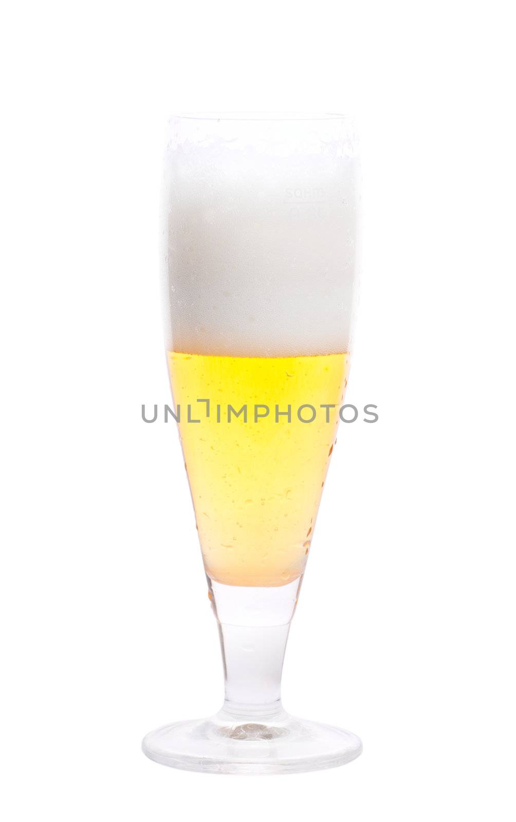 Mug of beer isolated over white background