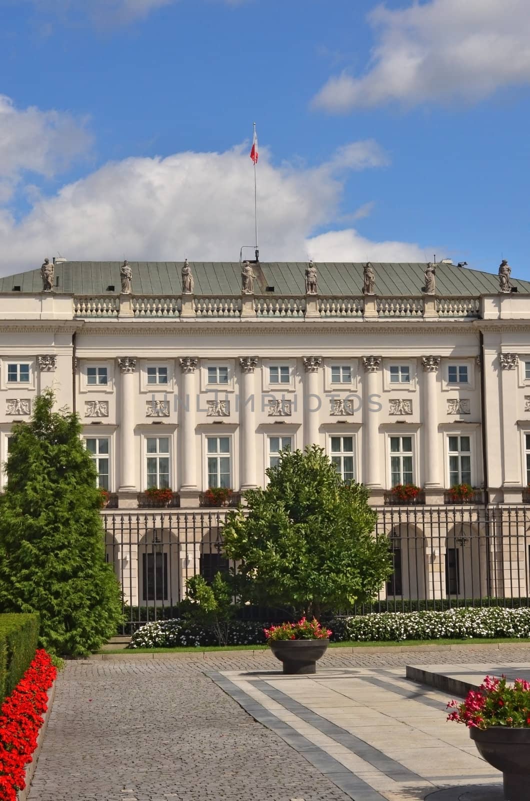 Polish presidential palace in Warsaw. Old Town.