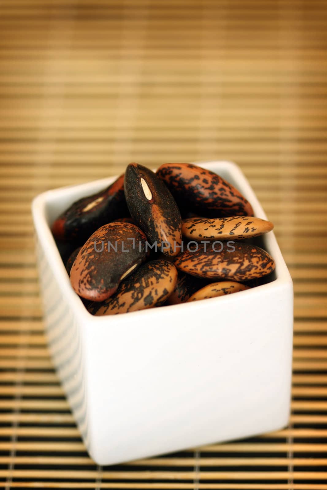 Giant black beans close up shallow dof