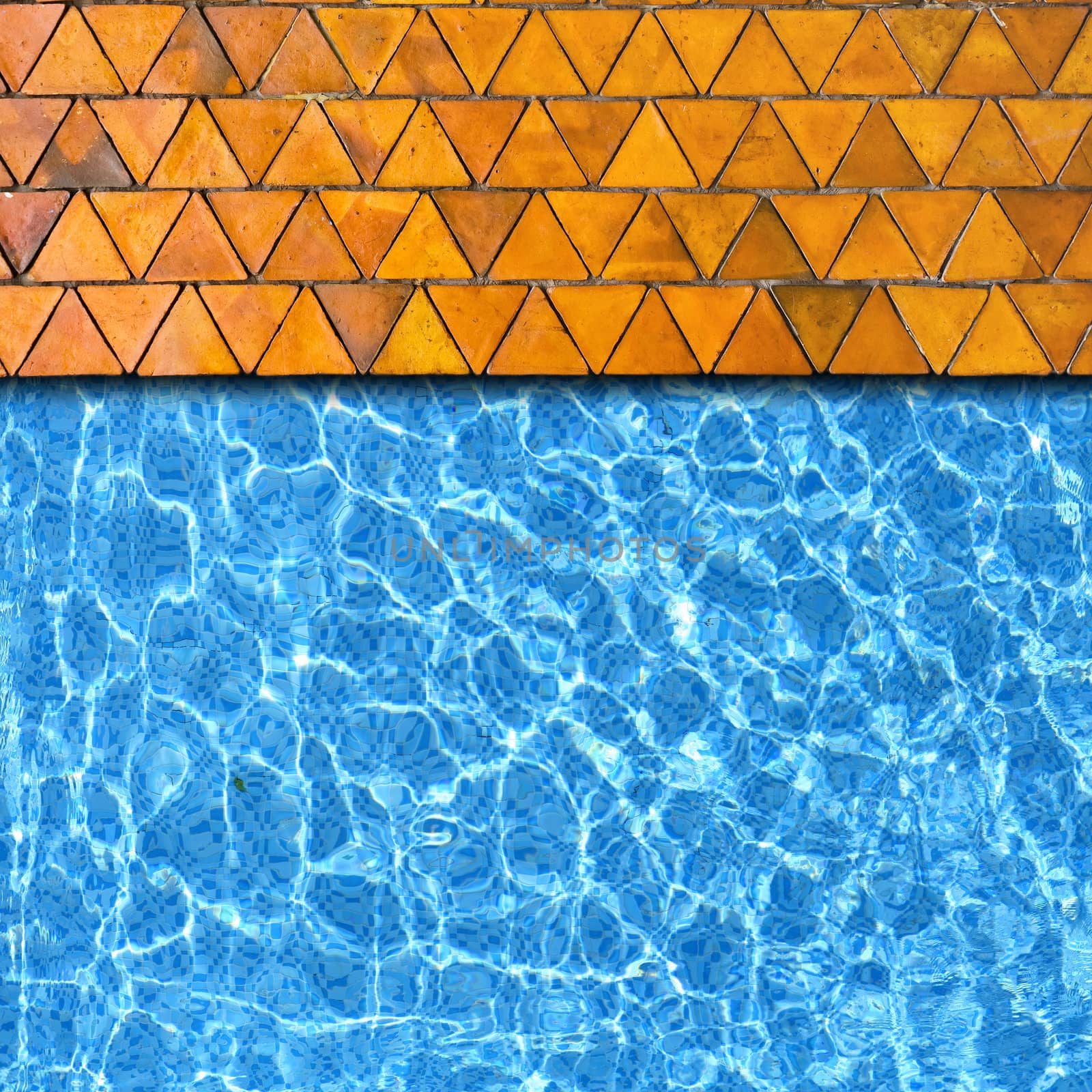 triangle stone pavement with pool edge background