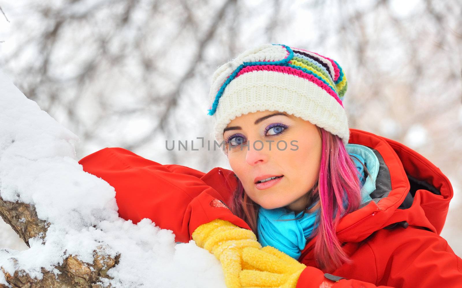 Young Beautiful Woman in winter time