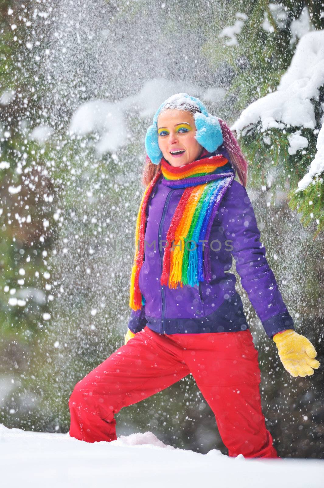 Young Beautiful Woman in winter time