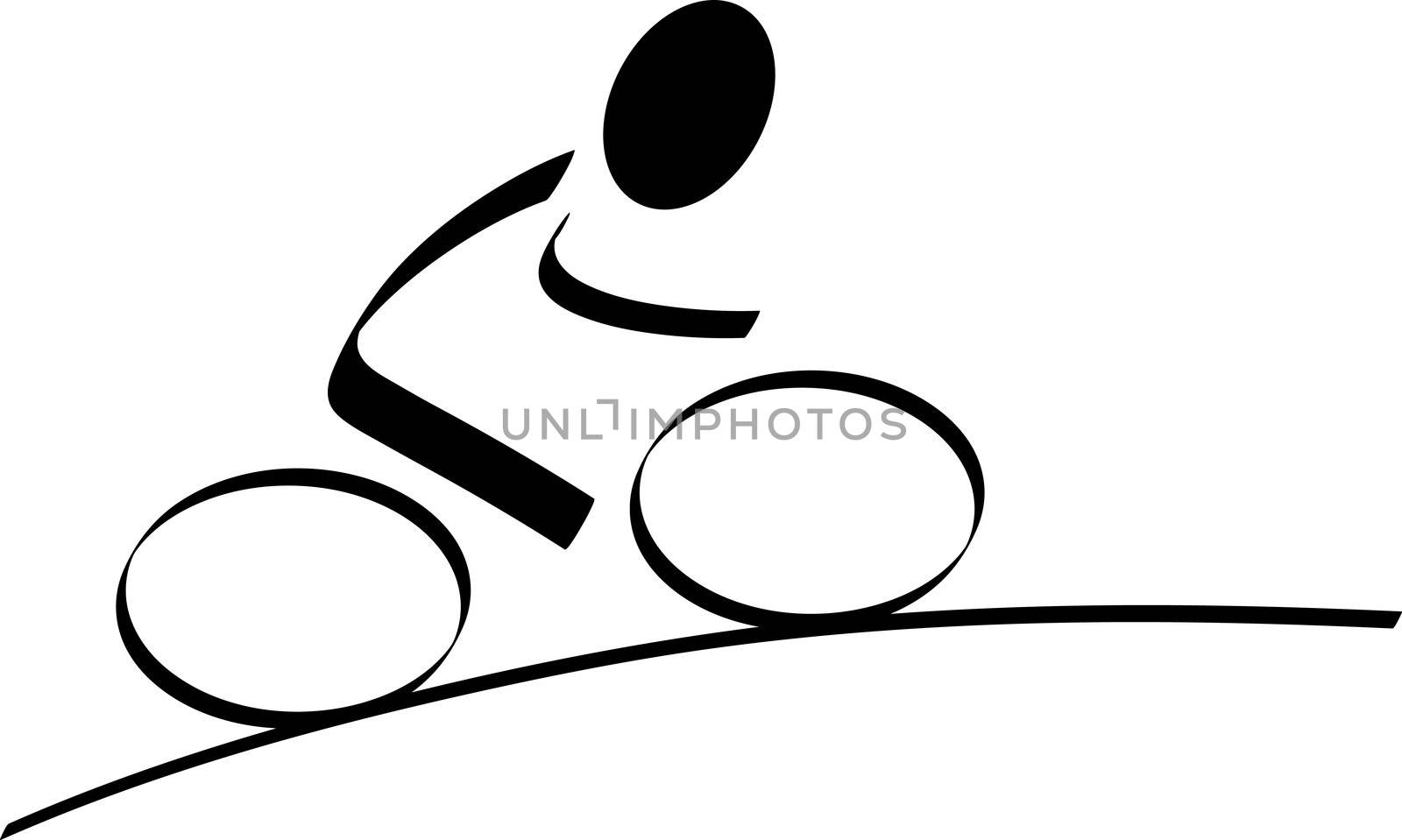 A stylized bikerider. All isolated on white background.