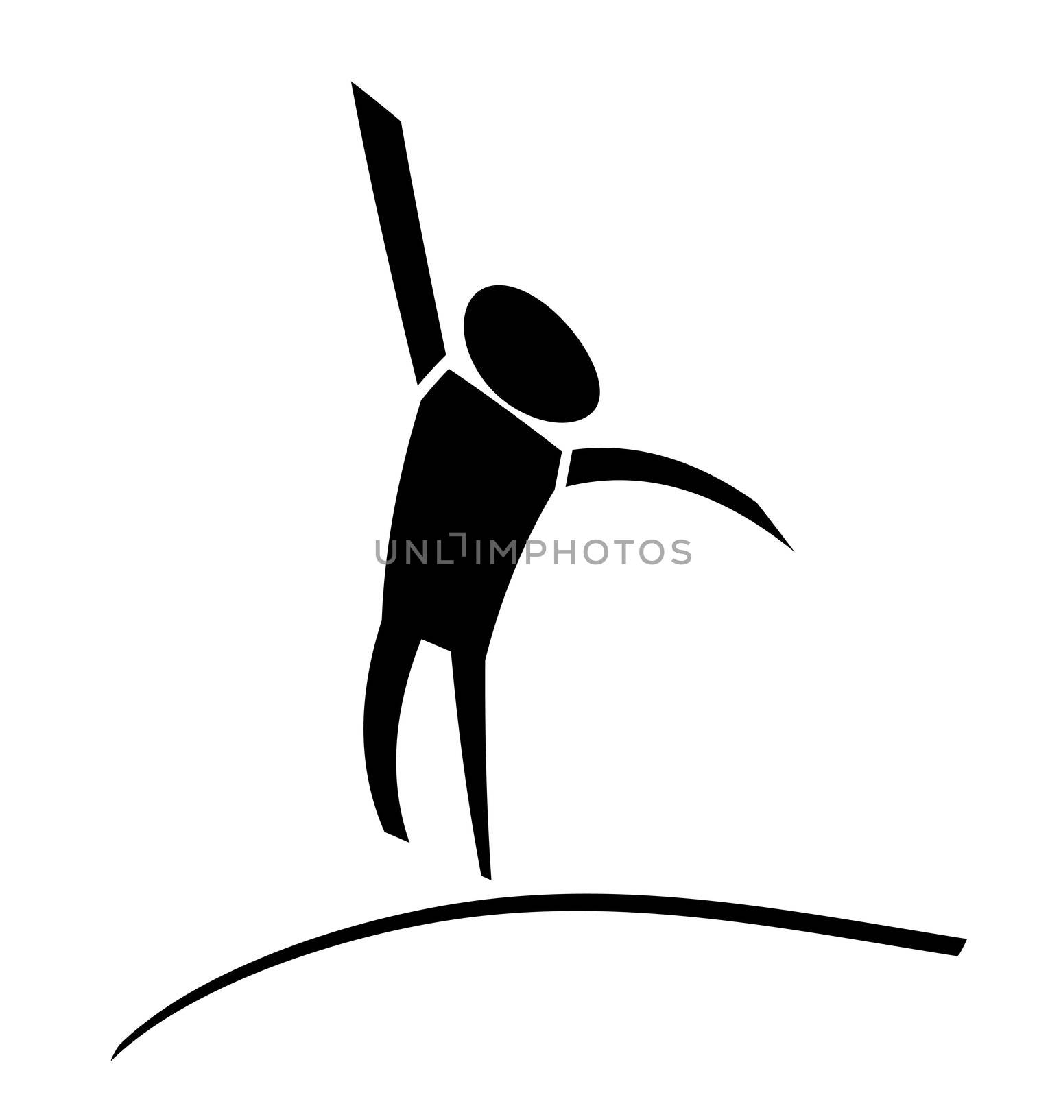 A stylized person jubilating. All isolated on white background.