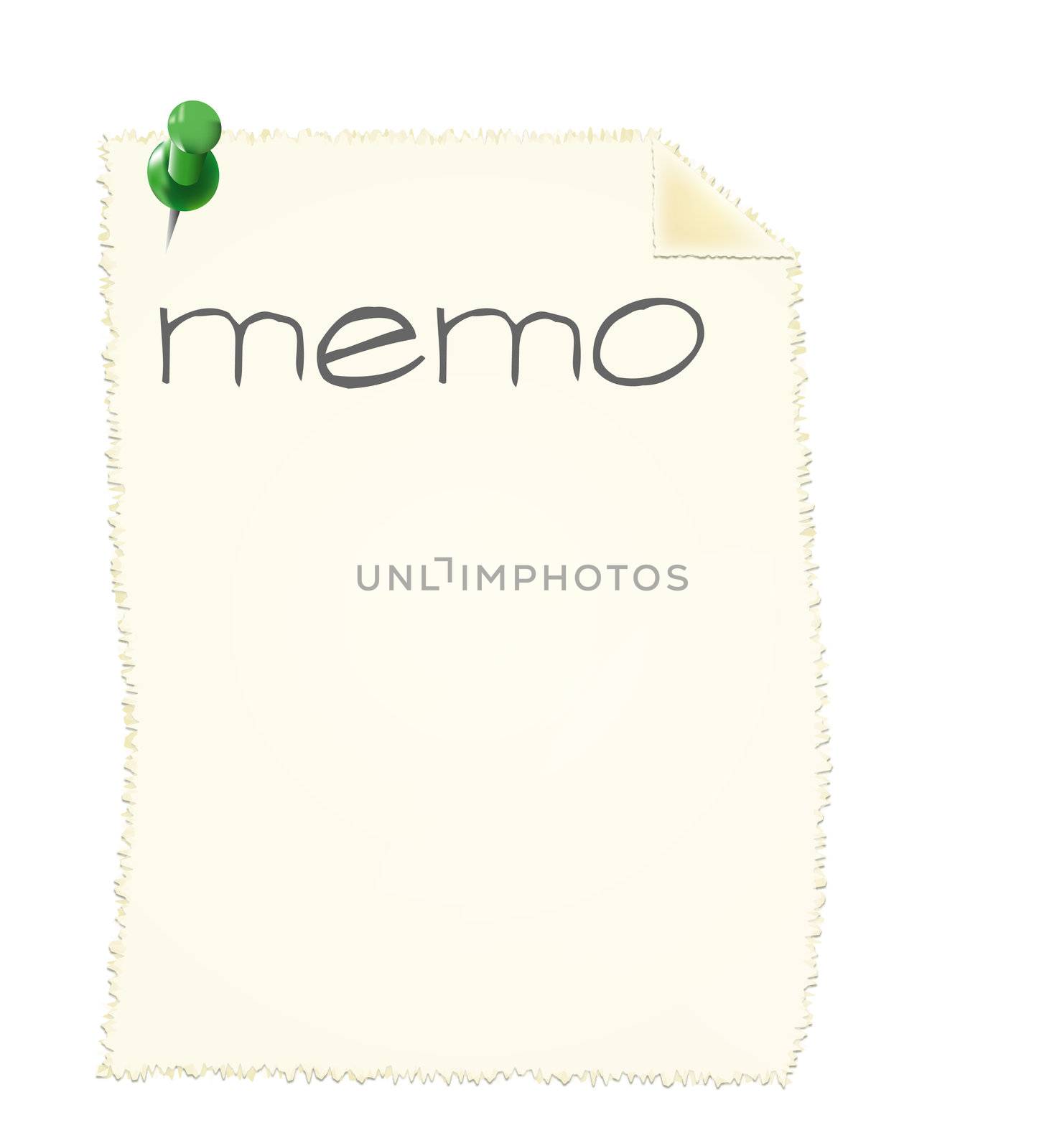 A blank memo slip. All isolated on white background.