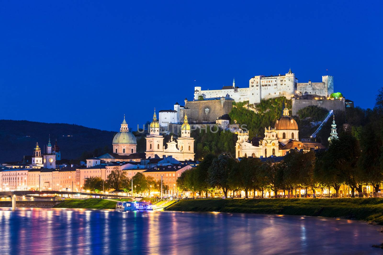 Night Panorama of Salzburg, Austria