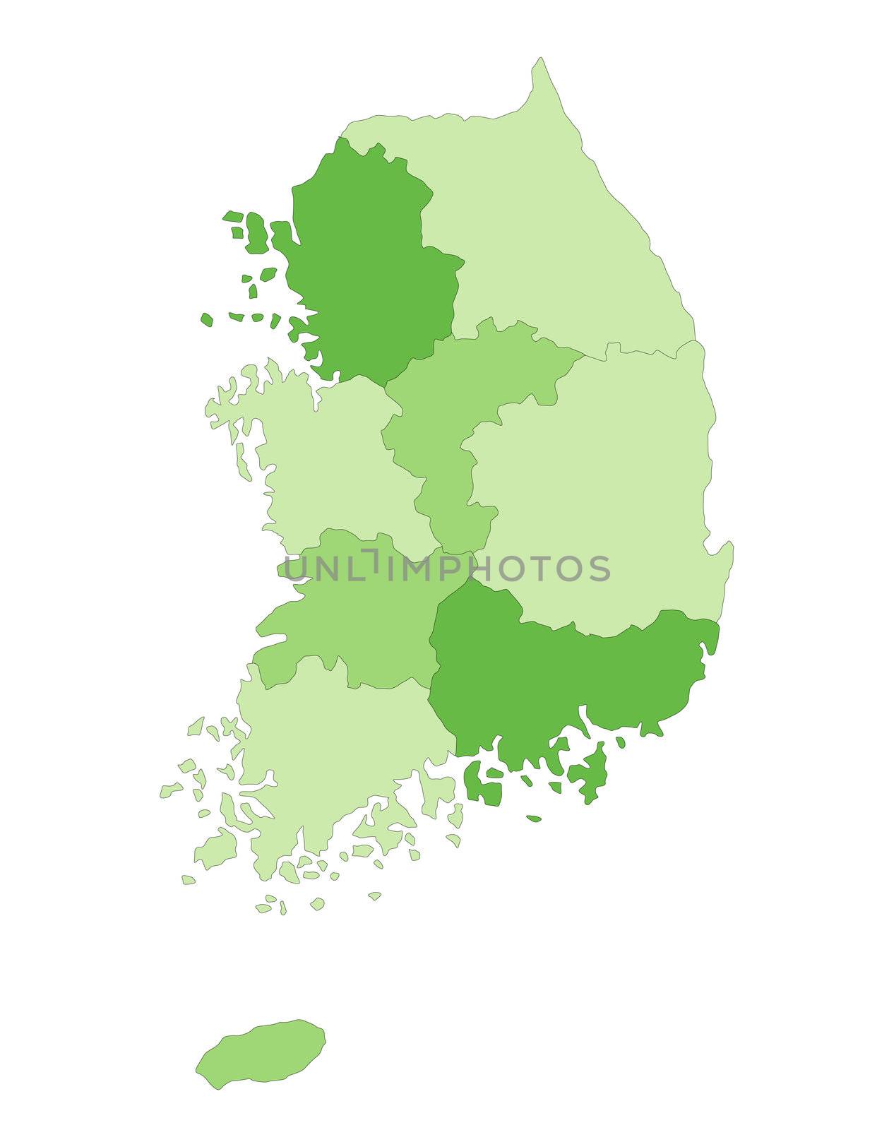 Map Of South Korea by kaarsten