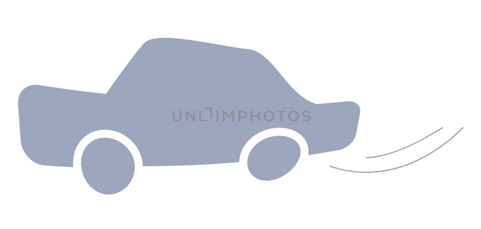 A symbolic illustration of a car. Isolated on white background.