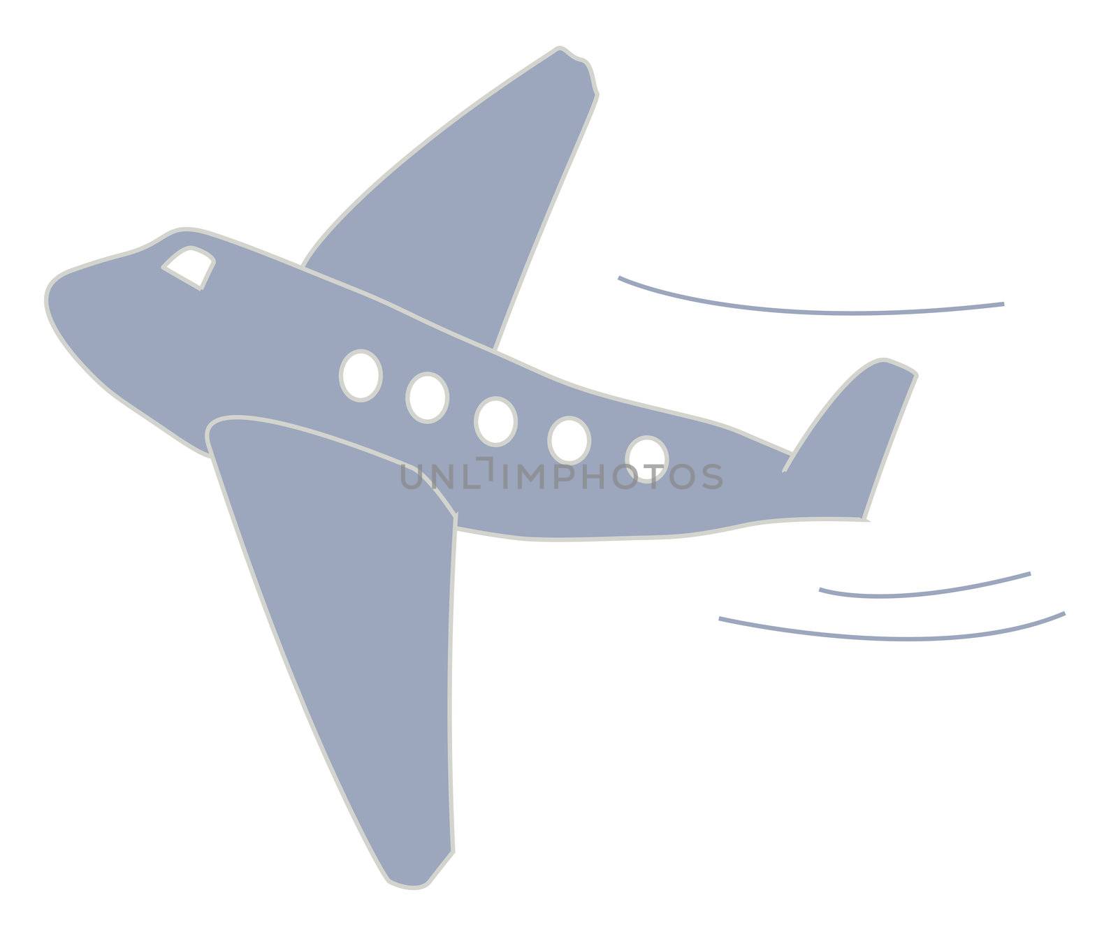 A stylized airplane. All isolated on a white background.