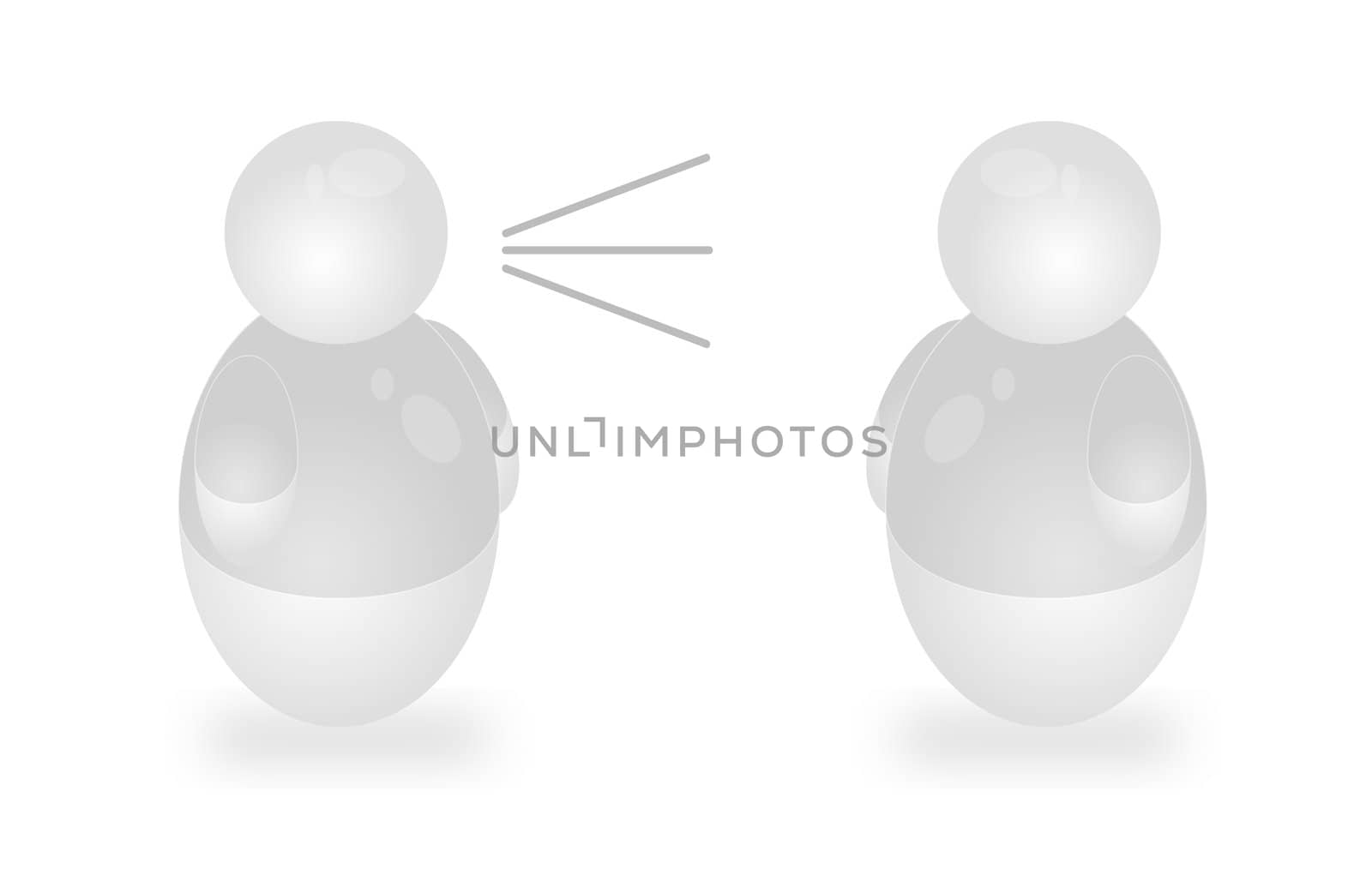 Two stylized persons having an discussion. All isolated on white background.