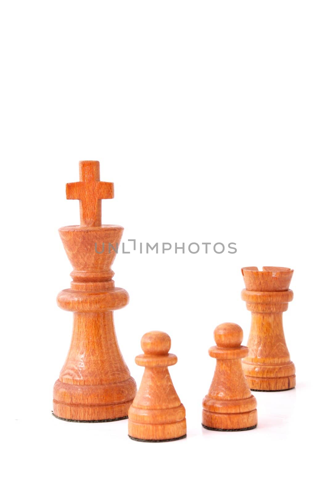 A typical chess move. All isolated on white background.