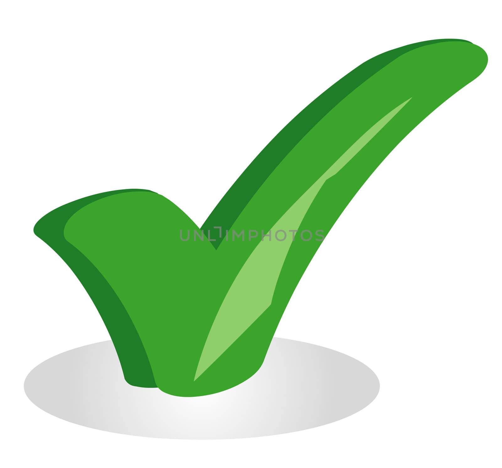 A green checkmark. All isolated on a plain white background.